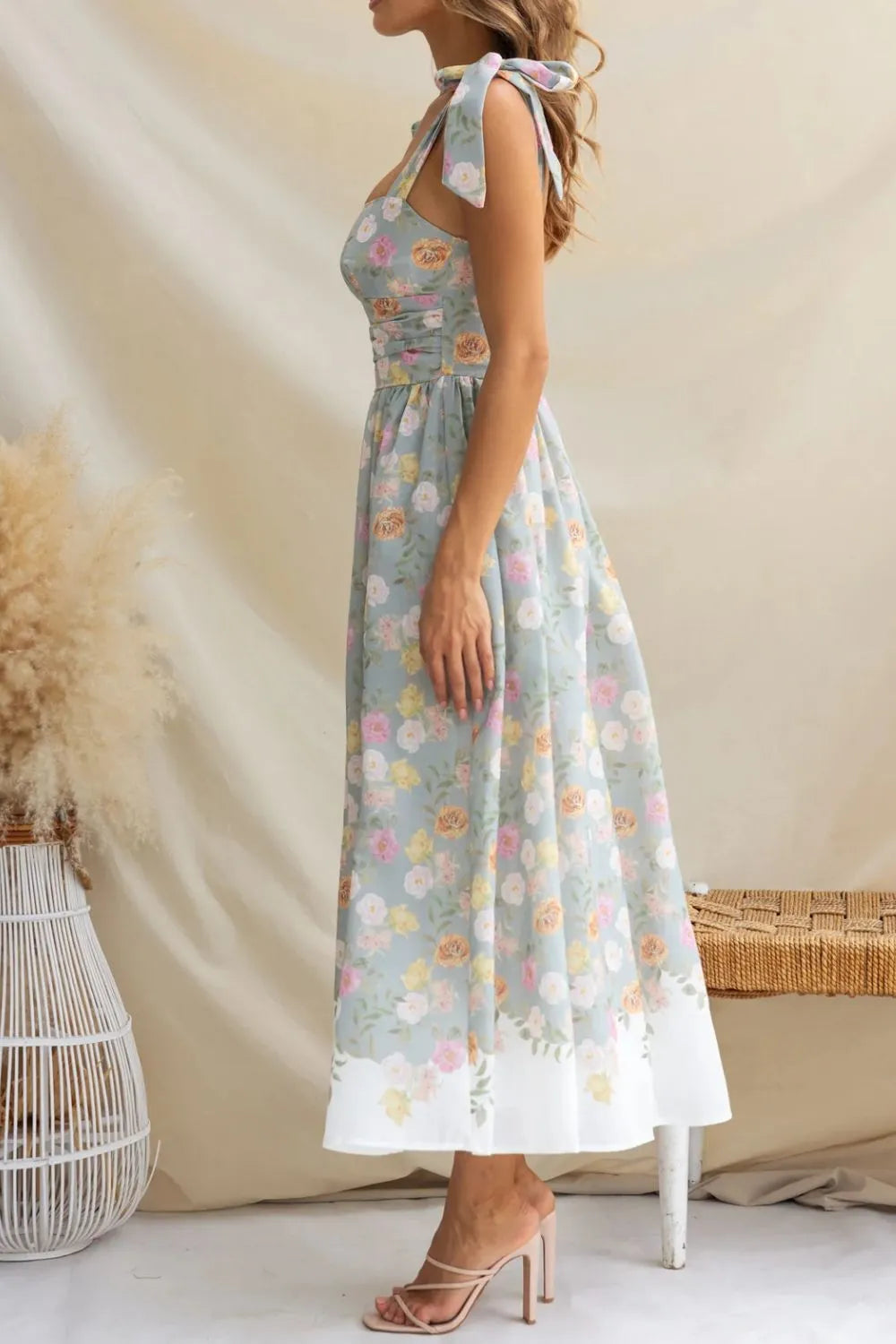 Printed Tie Shoulder Midi Cami Dress-Krush Kandy, Women's Online Fashion Boutique Located in Phoenix, Arizona (Scottsdale Area)