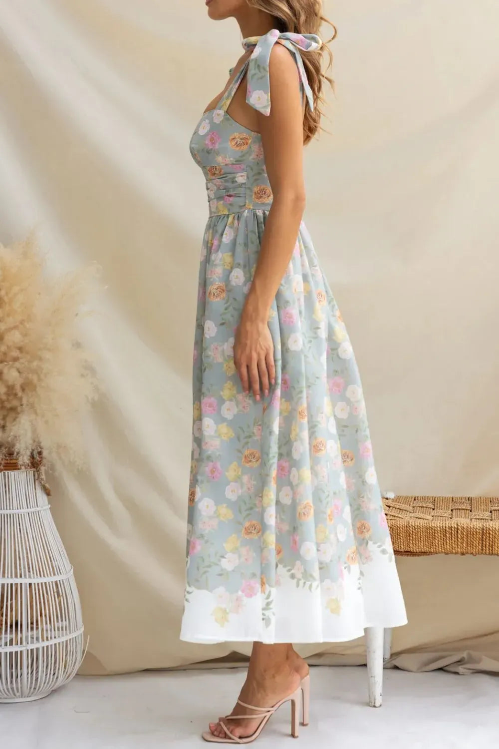 Printed Tie Shoulder Midi Cami Dress-Krush Kandy, Women's Online Fashion Boutique Located in Phoenix, Arizona (Scottsdale Area)