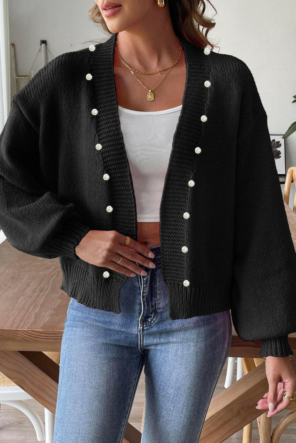Pearl Open Front Long Sleeve Cardigan-Krush Kandy, Women's Online Fashion Boutique Located in Phoenix, Arizona (Scottsdale Area)
