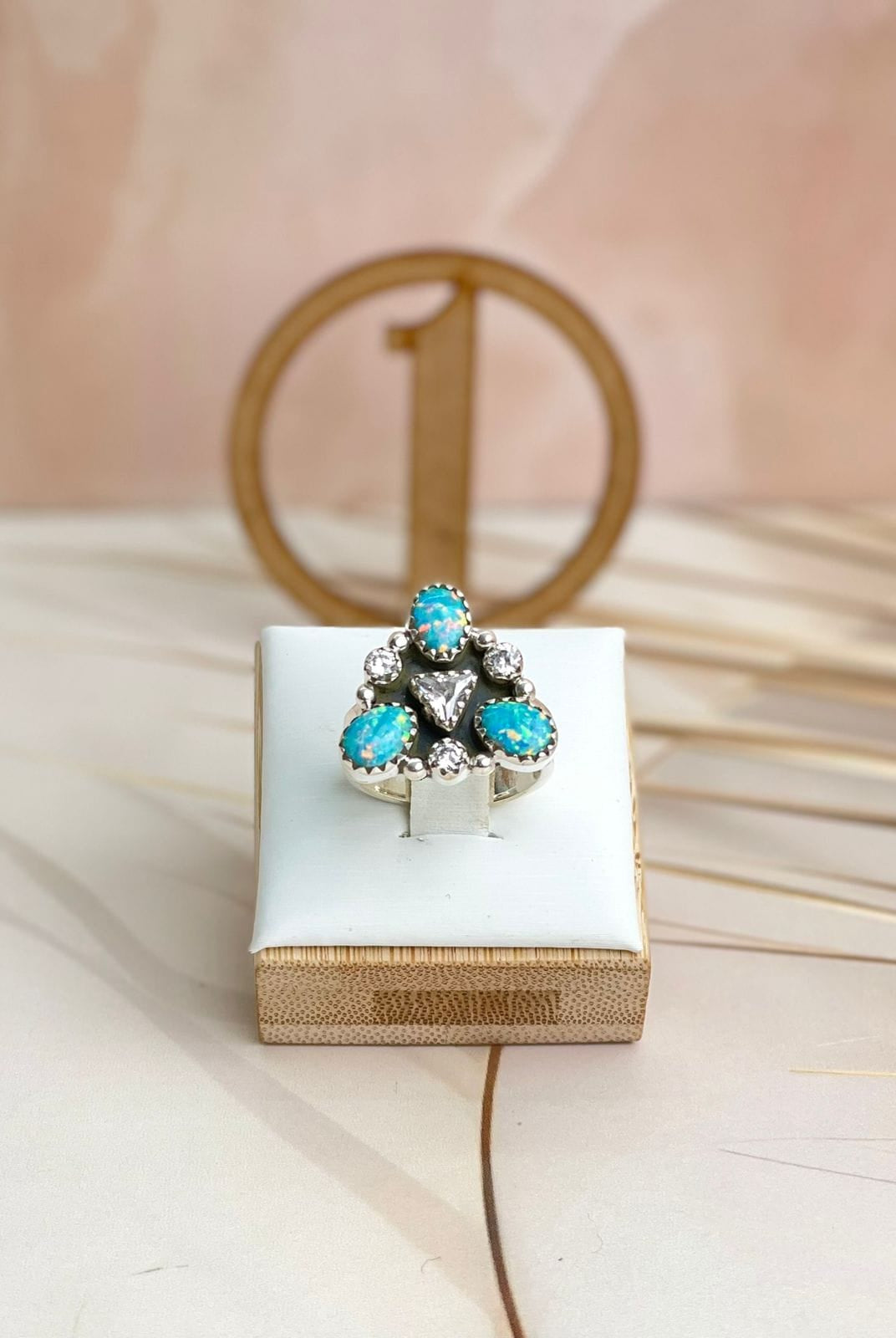 Opal Triad Cluster Rings-Rings-Krush Kandy, Women's Online Fashion Boutique Located in Phoenix, Arizona (Scottsdale Area)