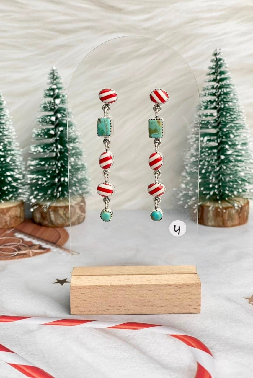 Holly Jolly Red & White Christmas Earrings-Earrings-Krush Kandy, Women's Online Fashion Boutique Located in Phoenix, Arizona (Scottsdale Area)
