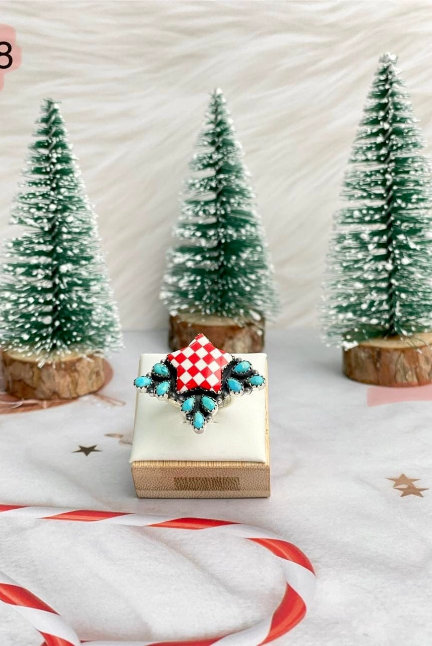 Holly Jolly Red & White Christmas Rings-Rings-Krush Kandy, Women's Online Fashion Boutique Located in Phoenix, Arizona (Scottsdale Area)
