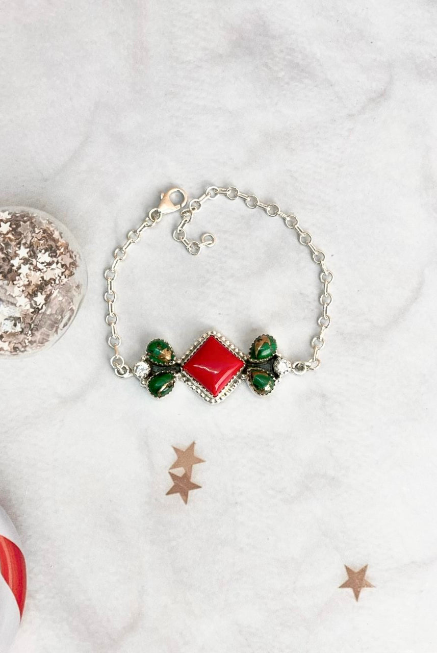 Christmas in Kandyland Square Cluster Bracelet-Bracelets-Krush Kandy, Women's Online Fashion Boutique Located in Phoenix, Arizona (Scottsdale Area)