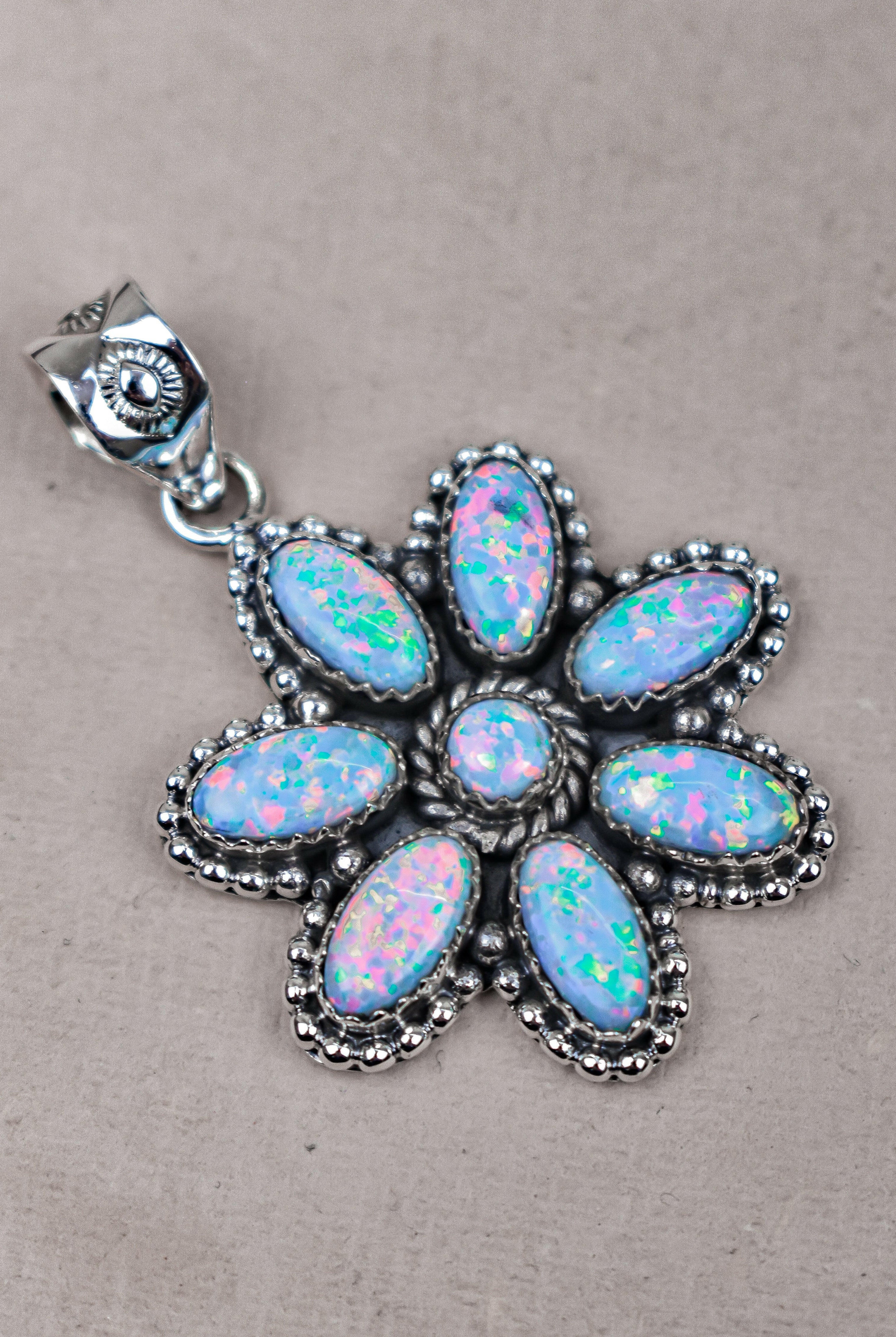 Silver Blossom Gem Pendant-Pendant Necklaces-Krush Kandy, Women's Online Fashion Boutique Located in Phoenix, Arizona (Scottsdale Area)