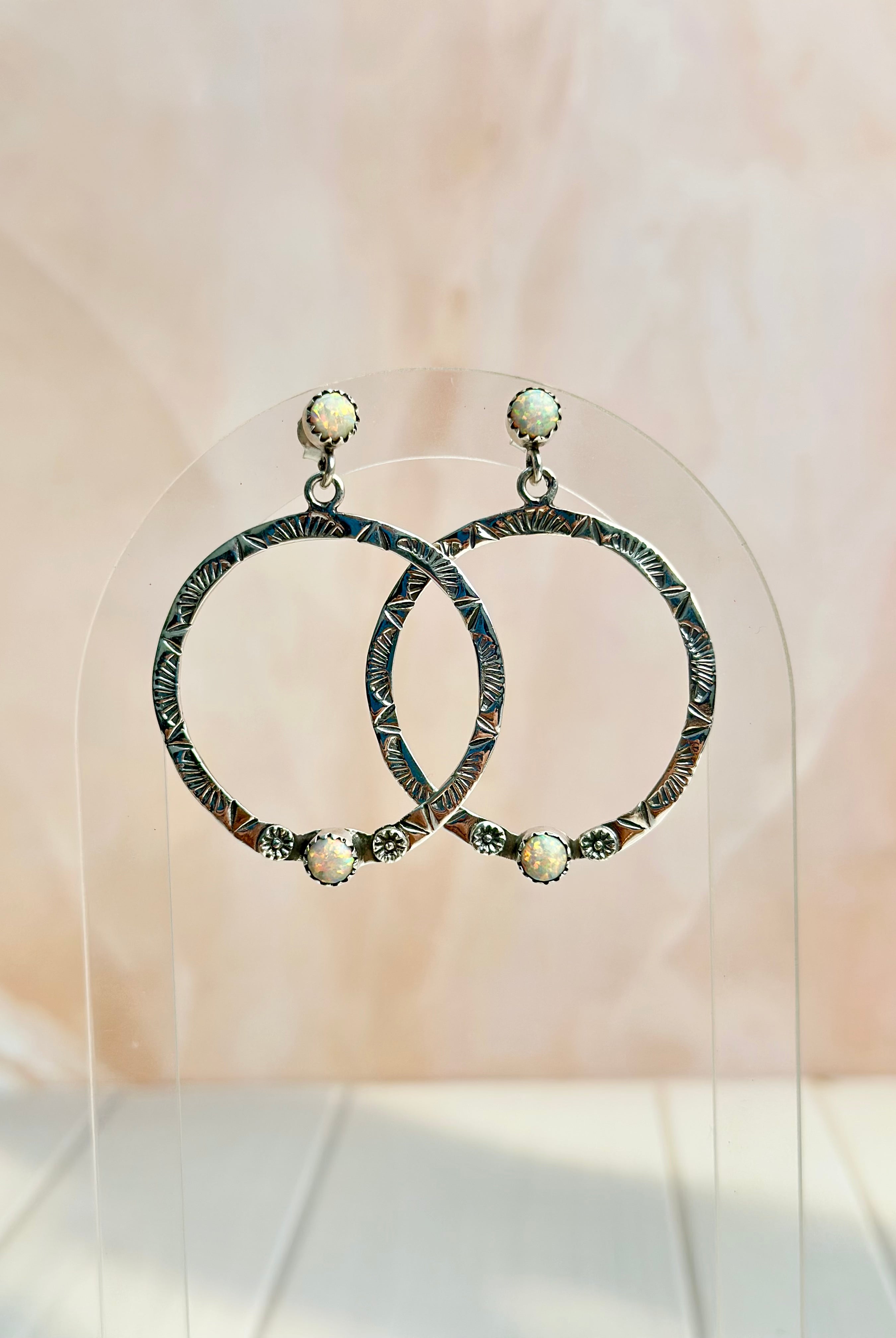 Boho Hoops Opal Earrings-Earrings-Krush Kandy, Women's Online Fashion Boutique Located in Phoenix, Arizona (Scottsdale Area)