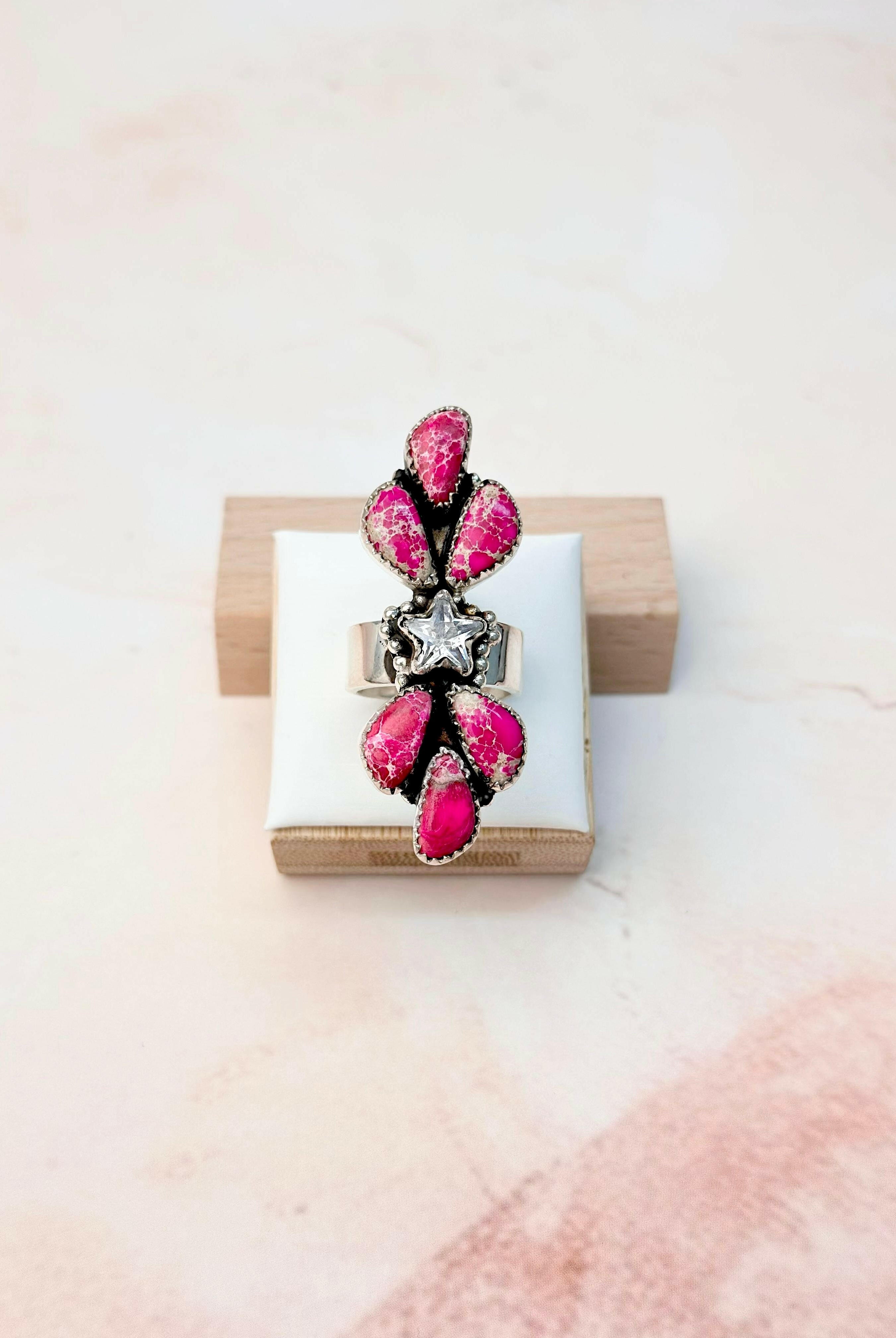 Desert Jasper Petal & Star Crawler Ring-Rings-Krush Kandy, Women's Online Fashion Boutique Located in Phoenix, Arizona (Scottsdale Area)