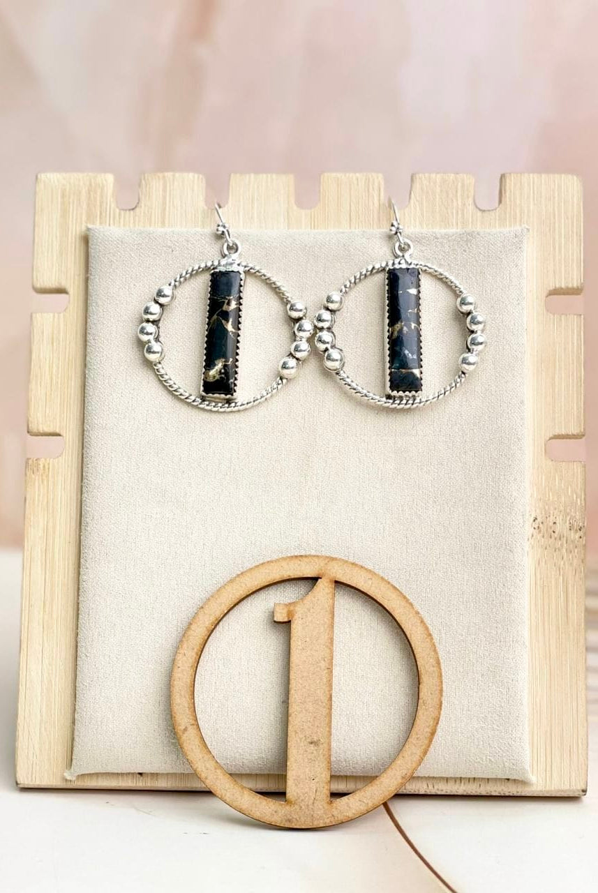 Boho Bar Balls Hoops-Earrings-Krush Kandy, Women's Online Fashion Boutique Located in Phoenix, Arizona (Scottsdale Area)