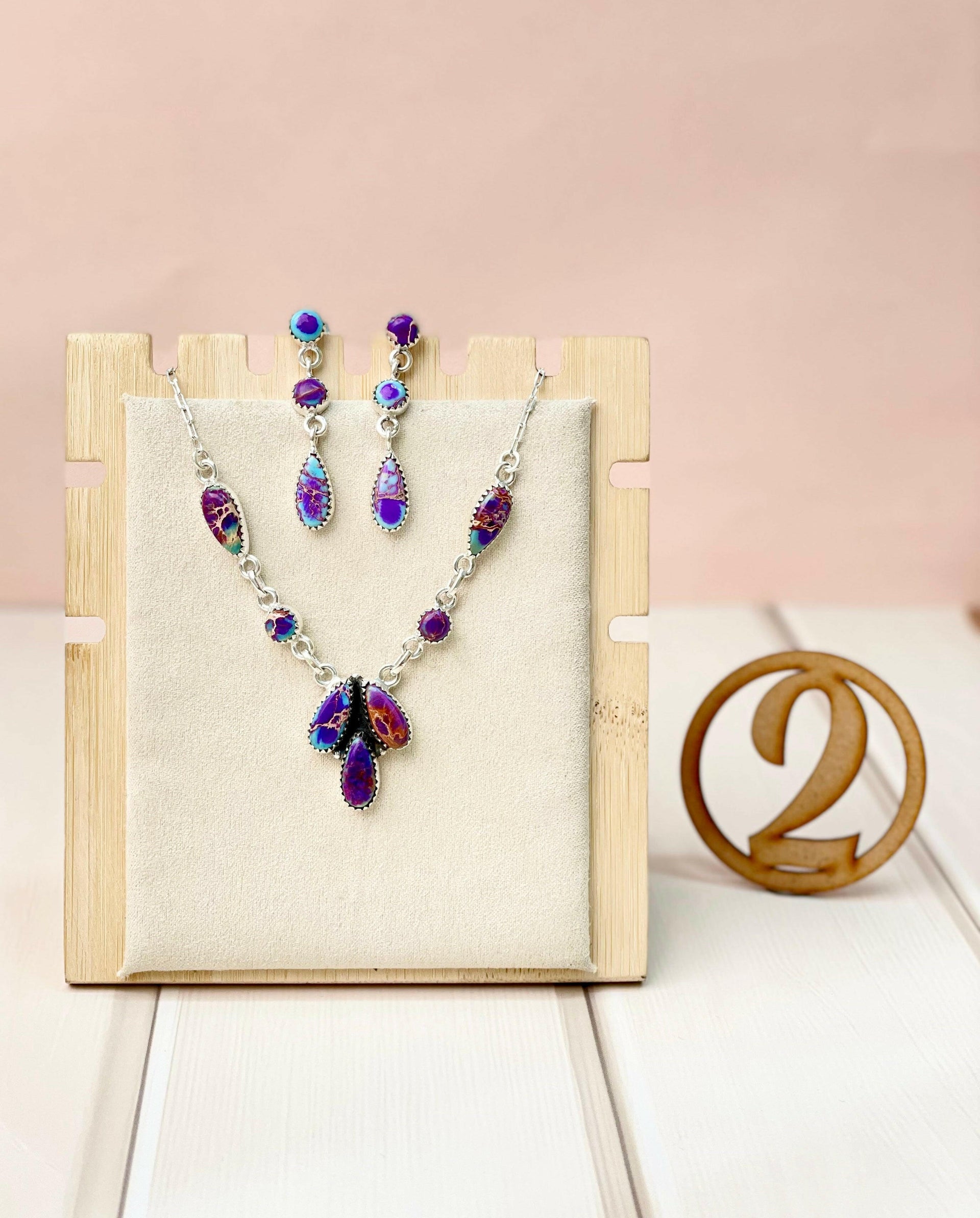 High Desert Glow Jasper Necklace and Earrings Set-Necklaces-Krush Kandy, Women's Online Fashion Boutique Located in Phoenix, Arizona (Scottsdale Area)