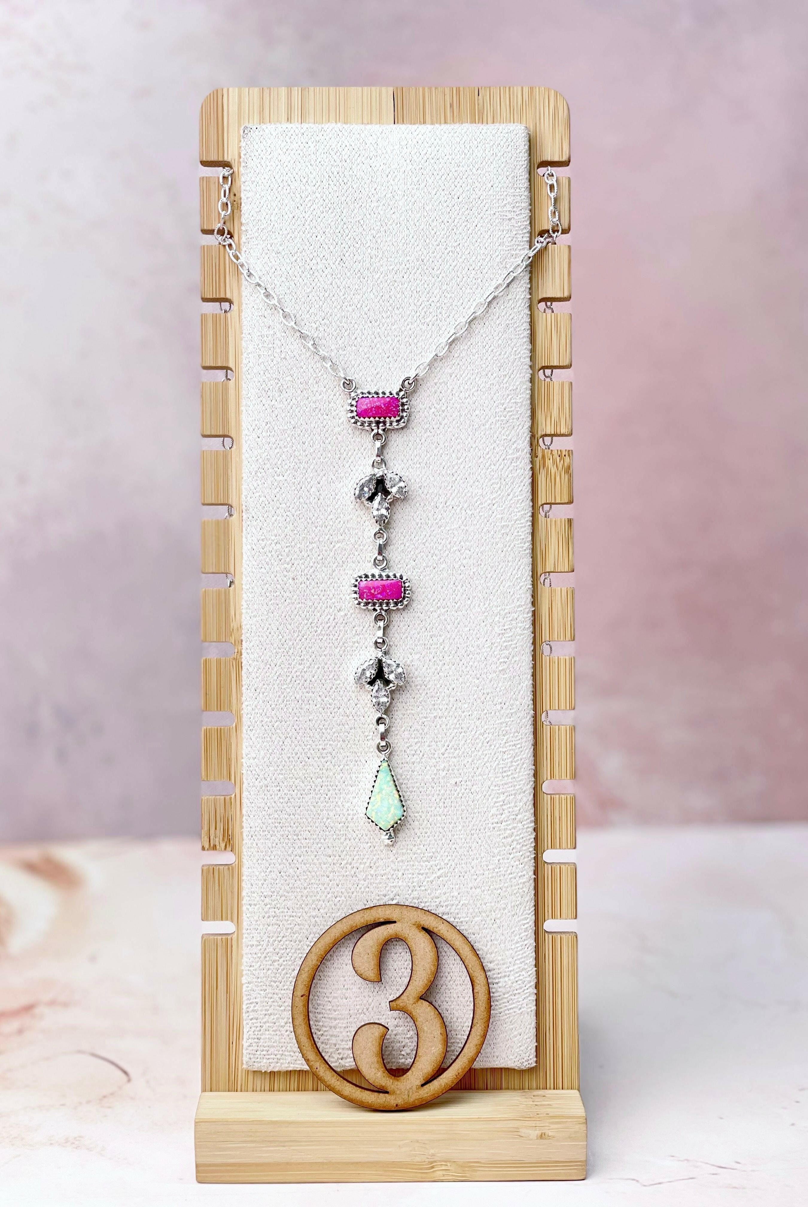 Opal and CZ Date Night Chain Necklace-Necklaces-Krush Kandy, Women's Online Fashion Boutique Located in Phoenix, Arizona (Scottsdale Area)