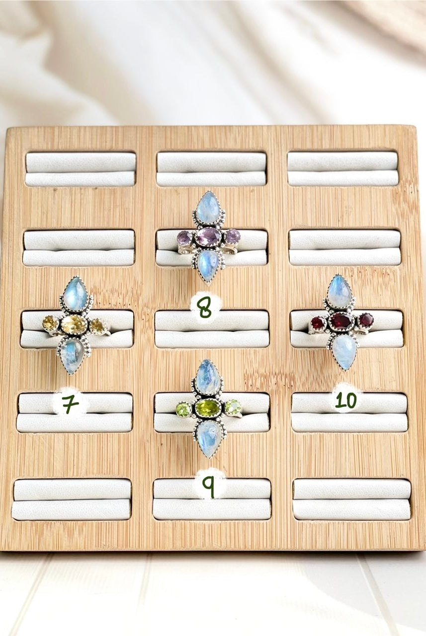 Celestial Spring Moonstone One of a Kind Rings-Rings-Krush Kandy, Women's Online Fashion Boutique Located in Phoenix, Arizona (Scottsdale Area)