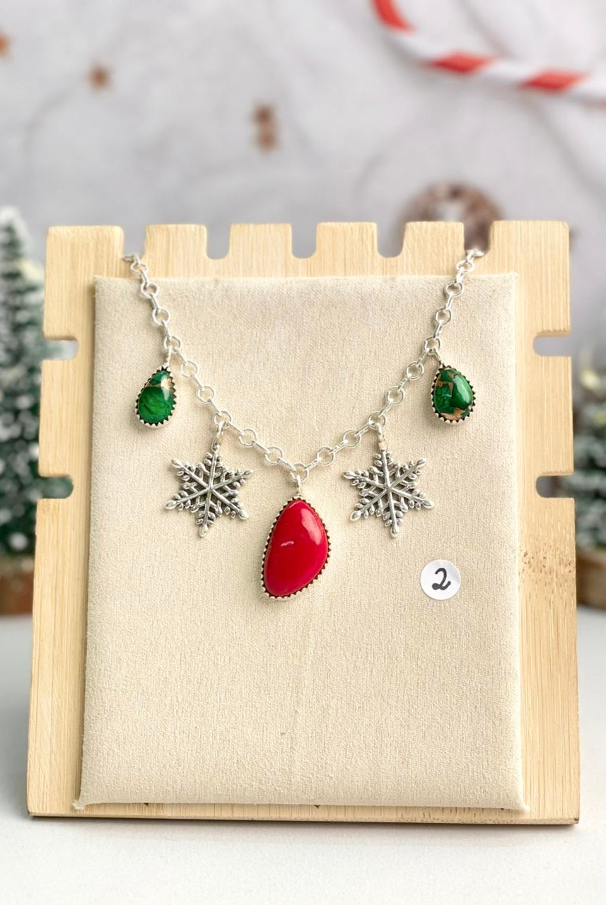 Christmas in Kandyland Snowflake Drop Necklace-Necklaces-Krush Kandy, Women's Online Fashion Boutique Located in Phoenix, Arizona (Scottsdale Area)
