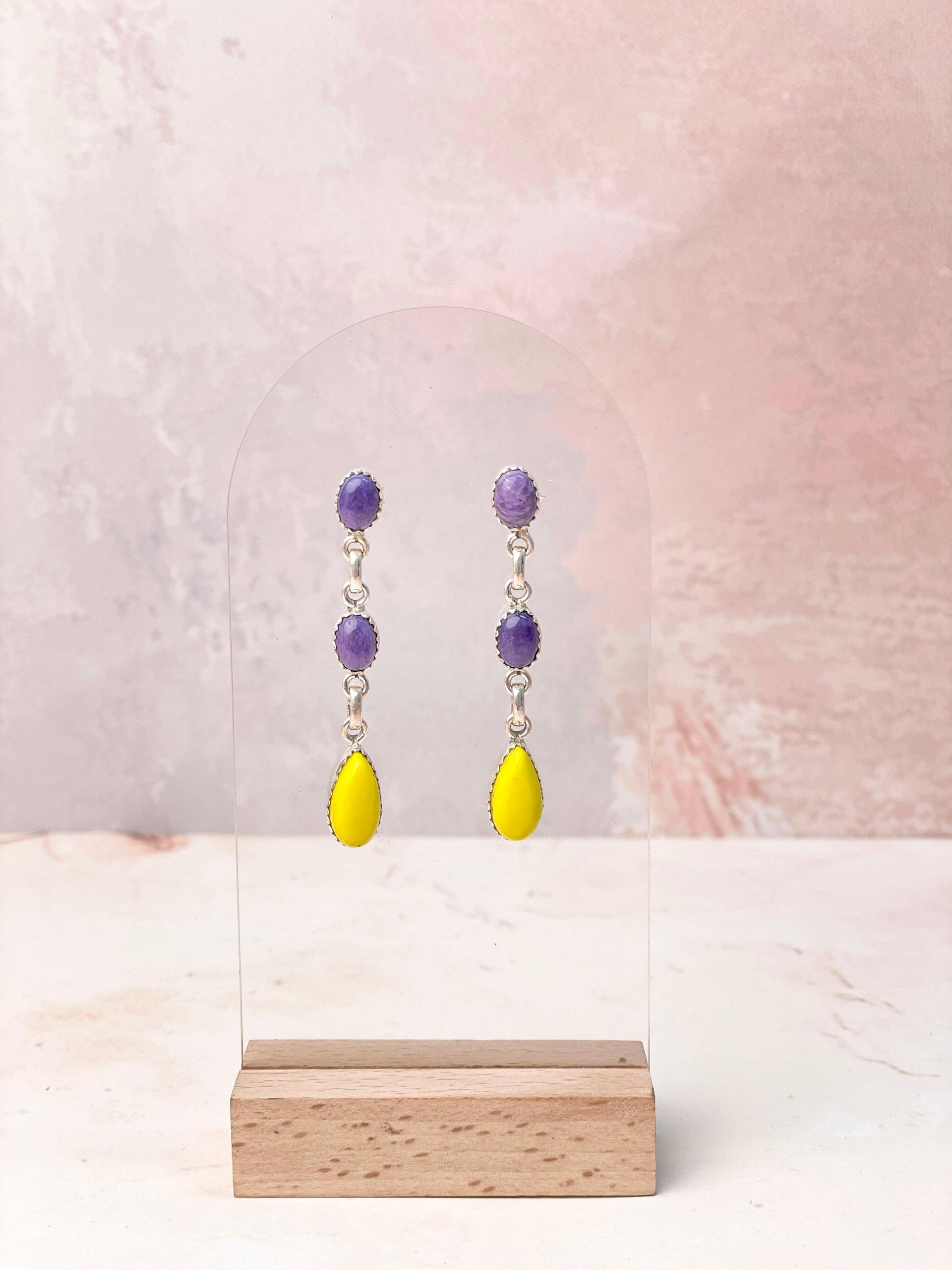 Rosarita Mixed Gem One of a Kind Earrings-Earrings-Krush Kandy, Women's Online Fashion Boutique Located in Phoenix, Arizona (Scottsdale Area)