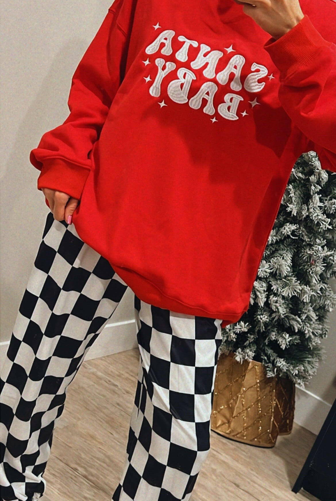 Santa Baby Holiday Sweatshirt-Sweaters-Krush Kandy, Women's Online Fashion Boutique Located in Phoenix, Arizona (Scottsdale Area)