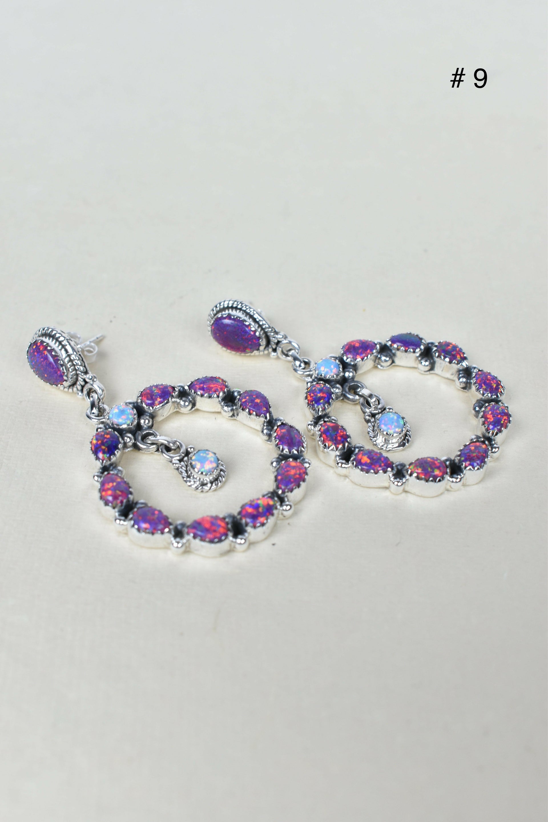 Jeweled Hoop Swing Sterling Silver Earrings-Drop Earrings-Krush Kandy, Women's Online Fashion Boutique Located in Phoenix, Arizona (Scottsdale Area)