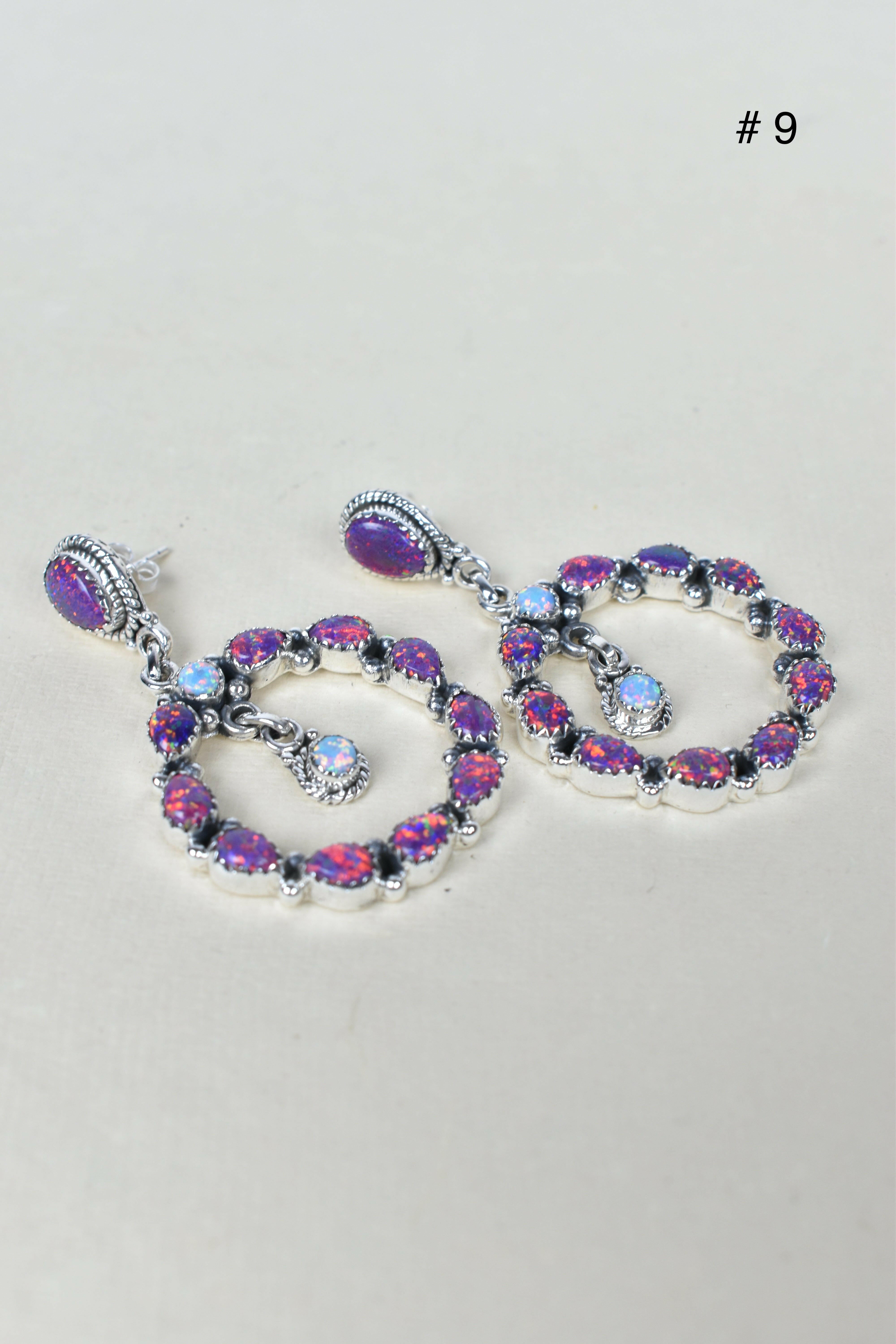 Jeweled Hoop Swing Sterling Silver Earrings-Drop Earrings-Krush Kandy, Women's Online Fashion Boutique Located in Phoenix, Arizona (Scottsdale Area)