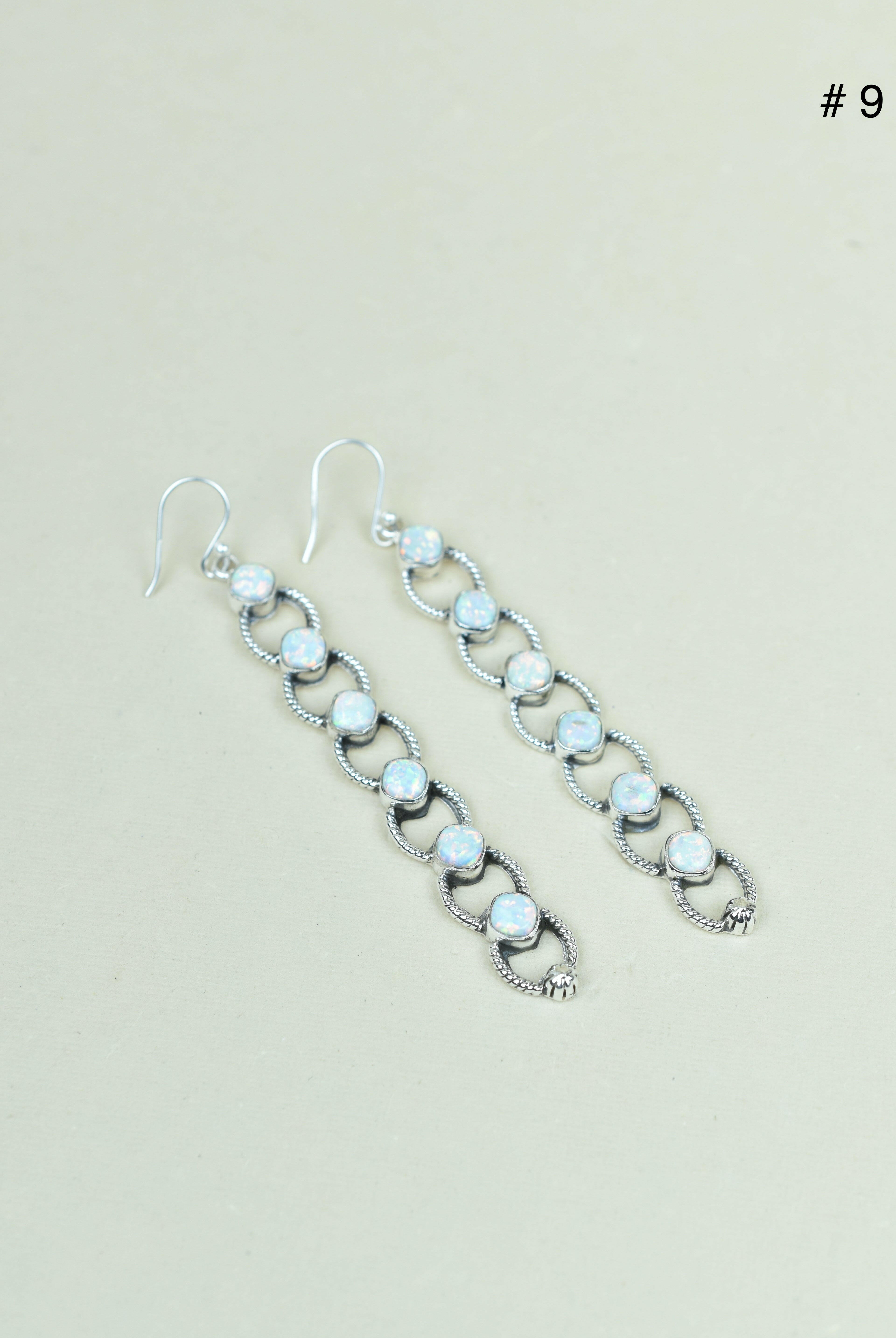 Sterling Silver Six Stone Cascading Earrings-Drop Earrings-Krush Kandy, Women's Online Fashion Boutique Located in Phoenix, Arizona (Scottsdale Area)