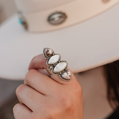 Krush Exclusive White Shell Crawler Ring-Crawler Rings-Krush Kandy, Women's Online Fashion Boutique Located in Phoenix, Arizona (Scottsdale Area)