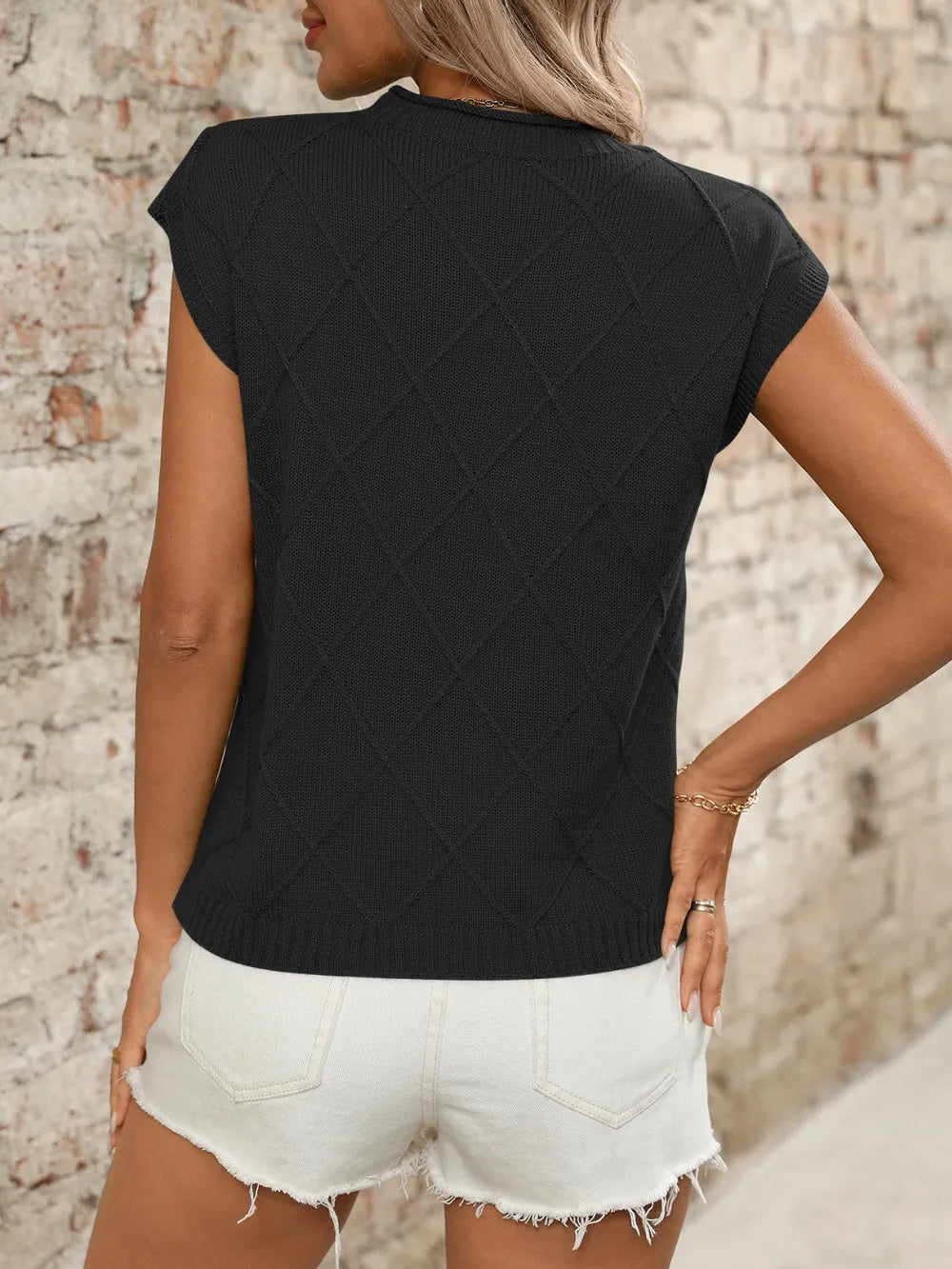 Round Neck Cap Sleeve Knit Top-Krush Kandy, Women's Online Fashion Boutique Located in Phoenix, Arizona (Scottsdale Area)