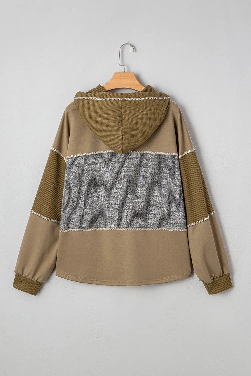 Cozy Patchwork Button Hoodie-Tops-Krush Kandy, Women's Online Fashion Boutique Located in Phoenix, Arizona (Scottsdale Area)