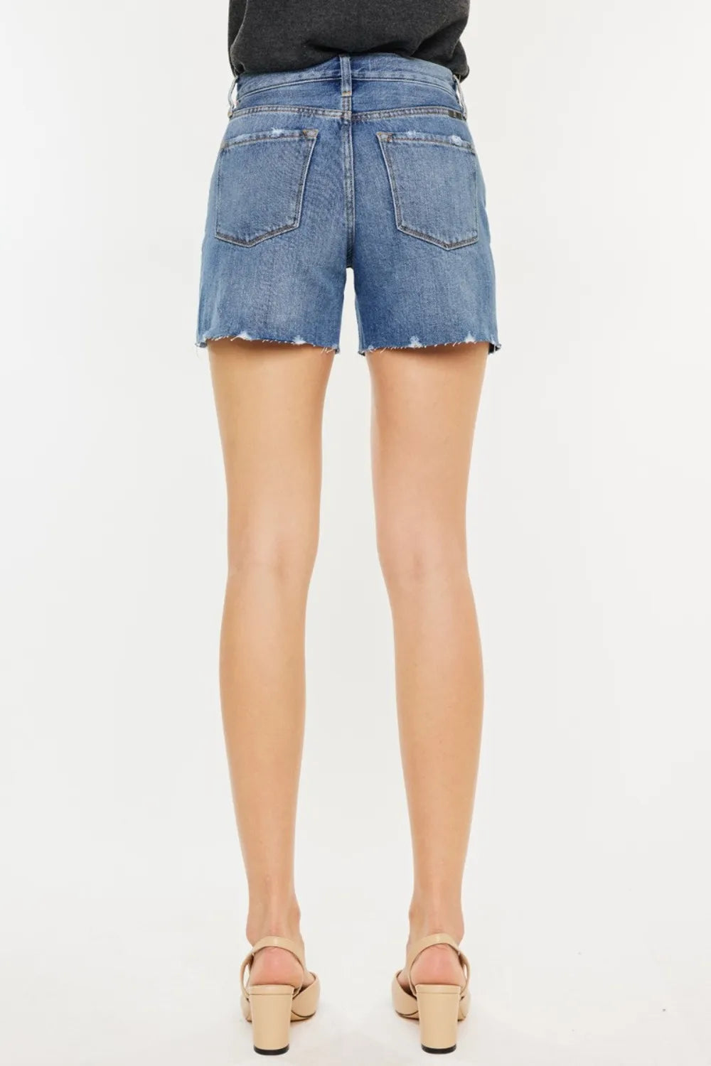 Kancan Distressed High Waist Denim Shorts-Denim-Krush Kandy, Women's Online Fashion Boutique Located in Phoenix, Arizona (Scottsdale Area)