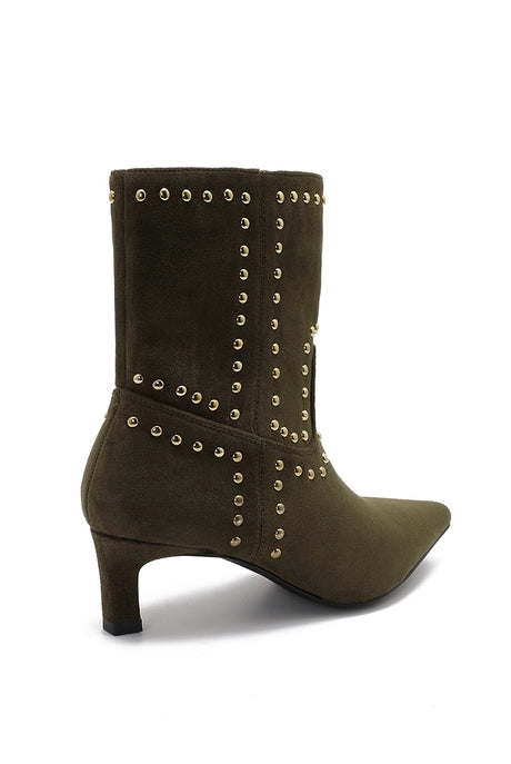 Pointed Toe Studded Western Ankle Boots-Shoes-Krush Kandy, Women's Online Fashion Boutique Located in Phoenix, Arizona (Scottsdale Area)