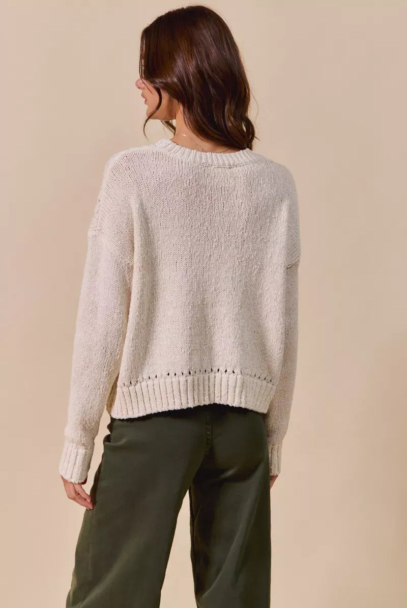 SO ME Vegetable Round Neck Long Sleeve Sweater-Sweater-Krush Kandy, Women's Online Fashion Boutique Located in Phoenix, Arizona (Scottsdale Area)