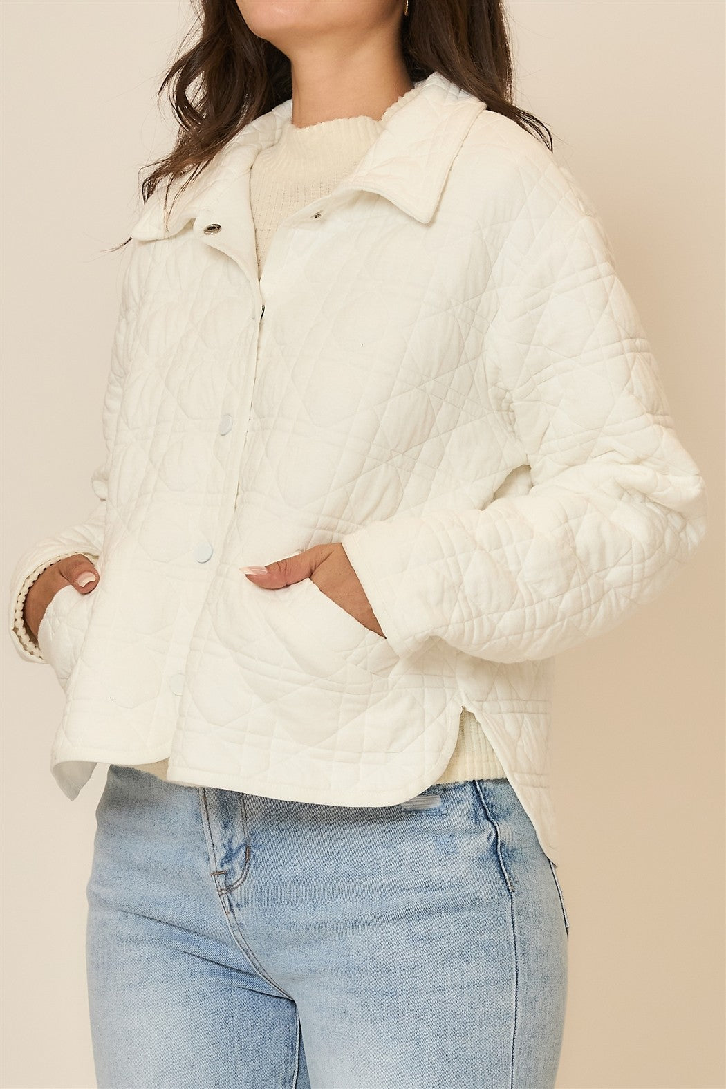 Quilted Collar Jacket-Coats-Krush Kandy, Women's Online Fashion Boutique Located in Phoenix, Arizona (Scottsdale Area)