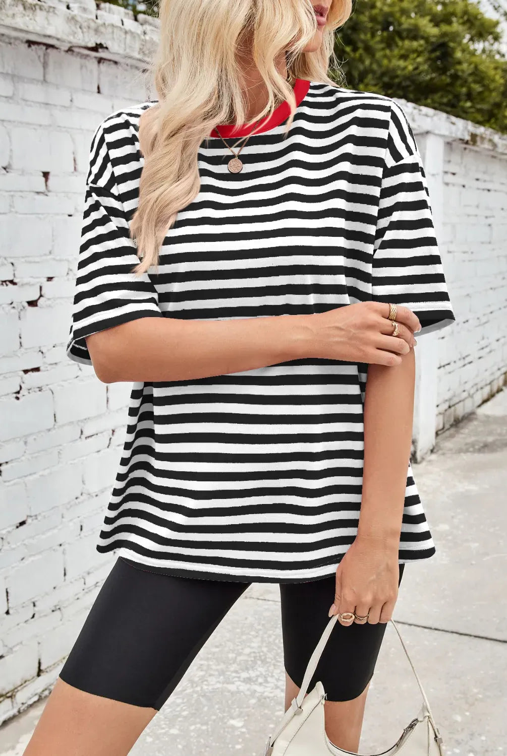 Neon Pop Stripe Oversized Tee-Tops-Krush Kandy, Women's Online Fashion Boutique Located in Phoenix, Arizona (Scottsdale Area)