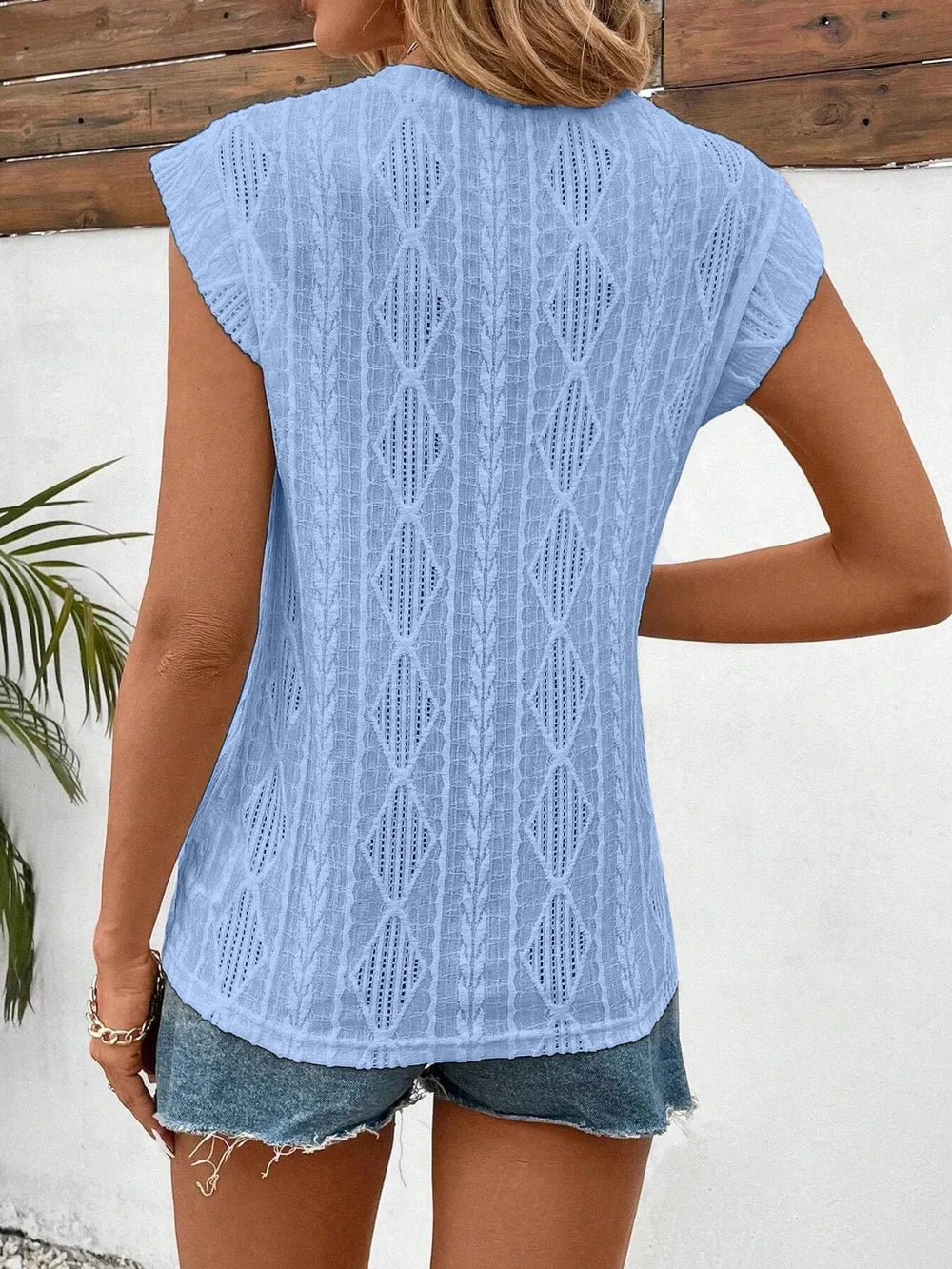 Eyelet Round Neck Cap Sleeve Top-Krush Kandy, Women's Online Fashion Boutique Located in Phoenix, Arizona (Scottsdale Area)