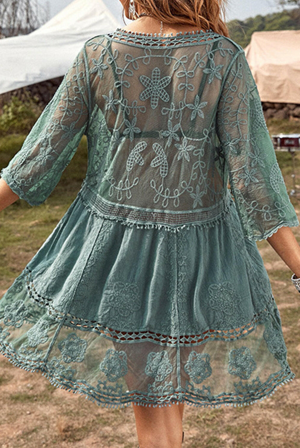 Lace Detail Plunge Cover-Up Dress-Krush Kandy, Women's Online Fashion Boutique Located in Phoenix, Arizona (Scottsdale Area)