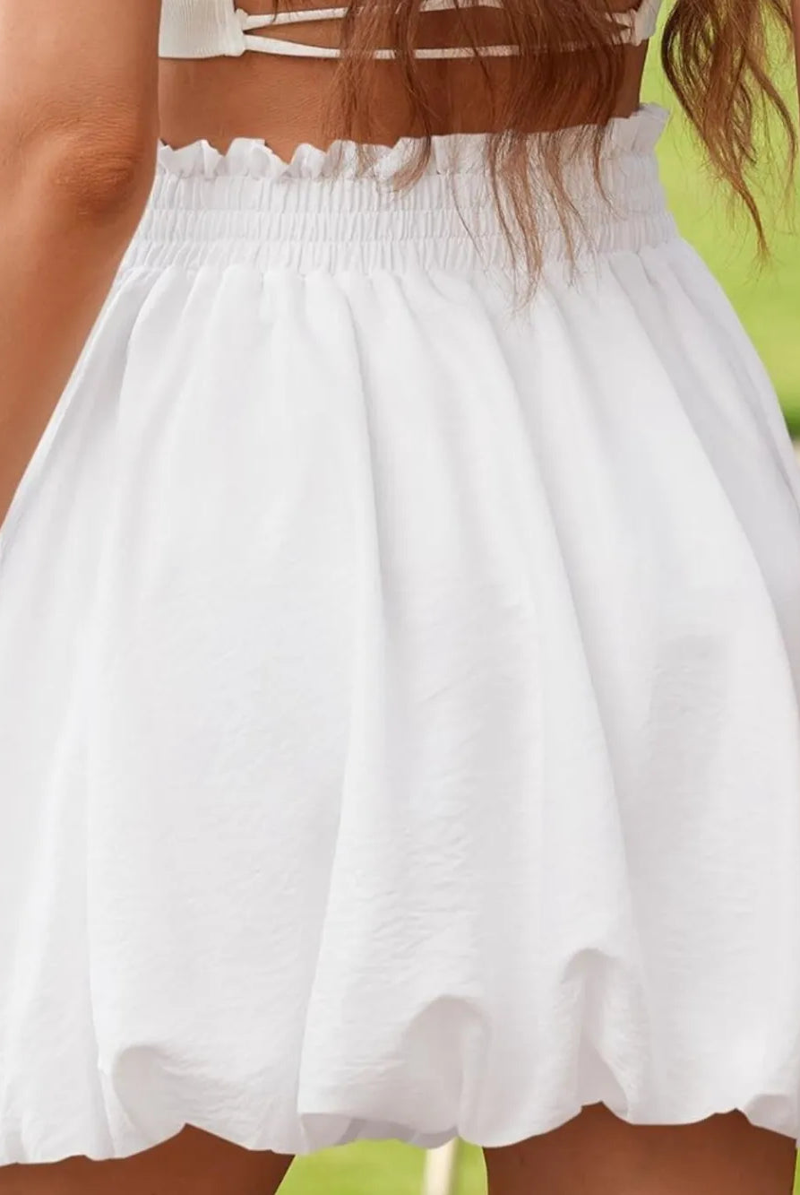 Frill Smocked Mini Skirt-Skirts-Krush Kandy, Women's Online Fashion Boutique Located in Phoenix, Arizona (Scottsdale Area)