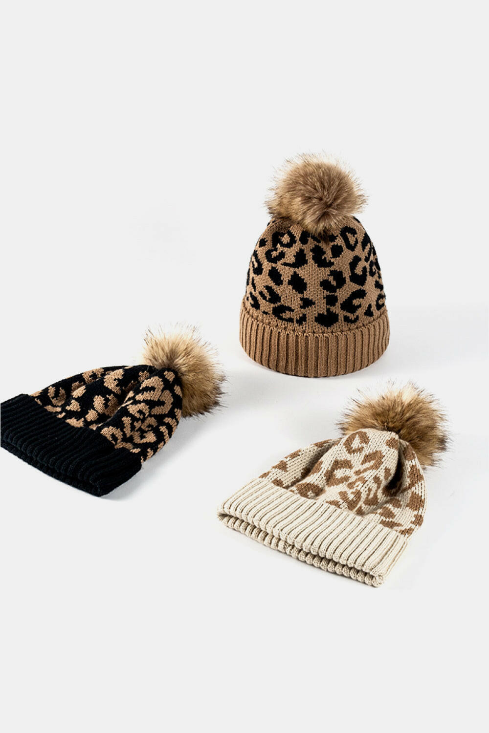 Leopard Pom-Pom Cuffed Beanie-Krush Kandy, Women's Online Fashion Boutique Located in Phoenix, Arizona (Scottsdale Area)