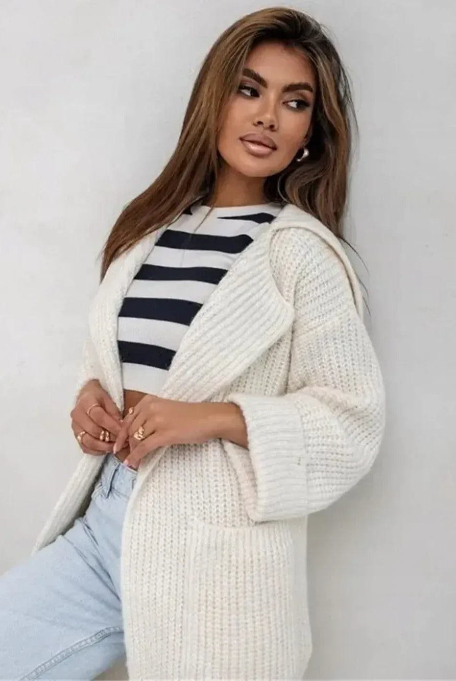 Pocketed Collared Neck Dropped Shoulder Cardigan-Krush Kandy, Women's Online Fashion Boutique Located in Phoenix, Arizona (Scottsdale Area)