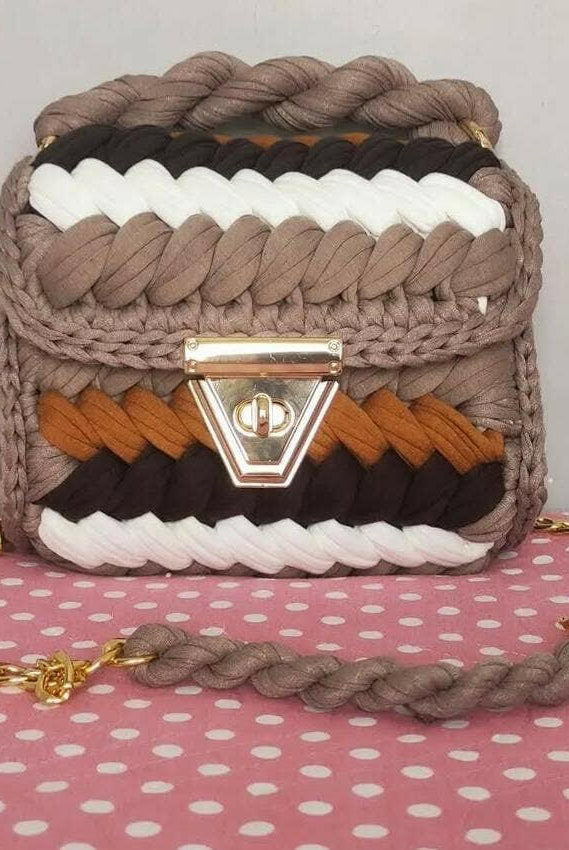 Caramel Knots Handmade Crochet Purse-handbags-Krush Kandy, Women's Online Fashion Boutique Located in Phoenix, Arizona (Scottsdale Area)