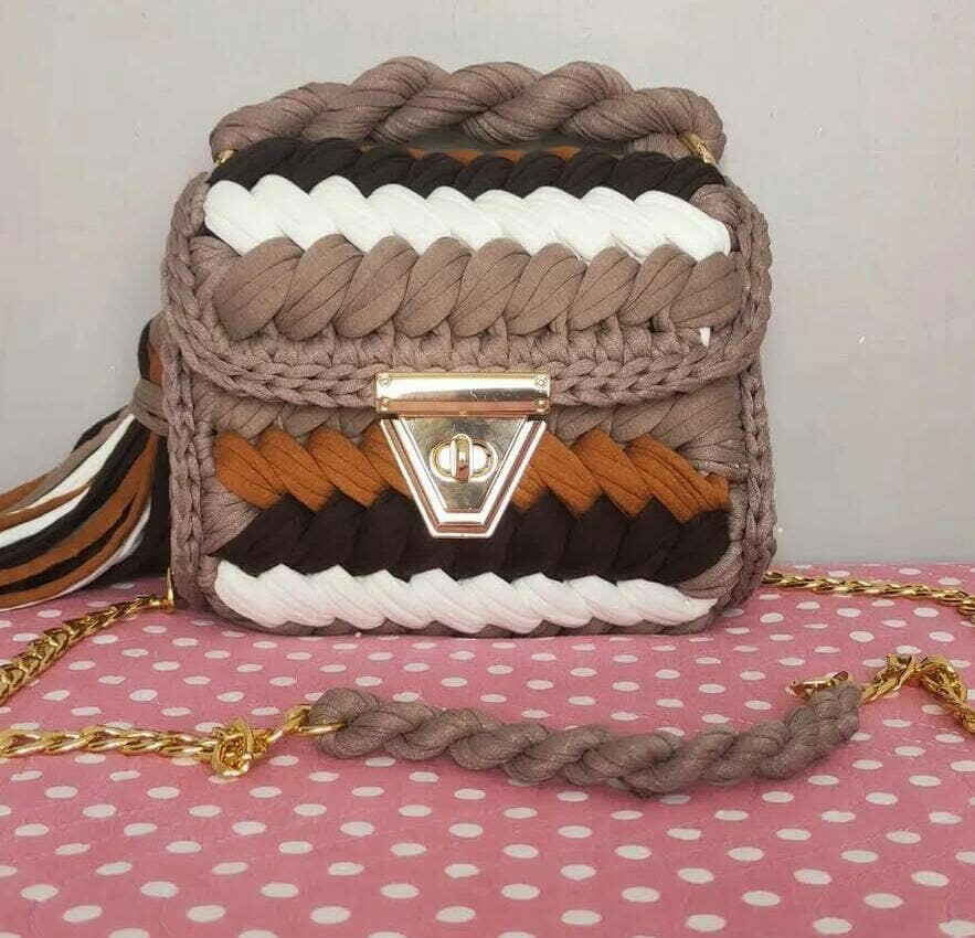 Caramel Knots Handmade Crochet Purse-handbags-Krush Kandy, Women's Online Fashion Boutique Located in Phoenix, Arizona (Scottsdale Area)