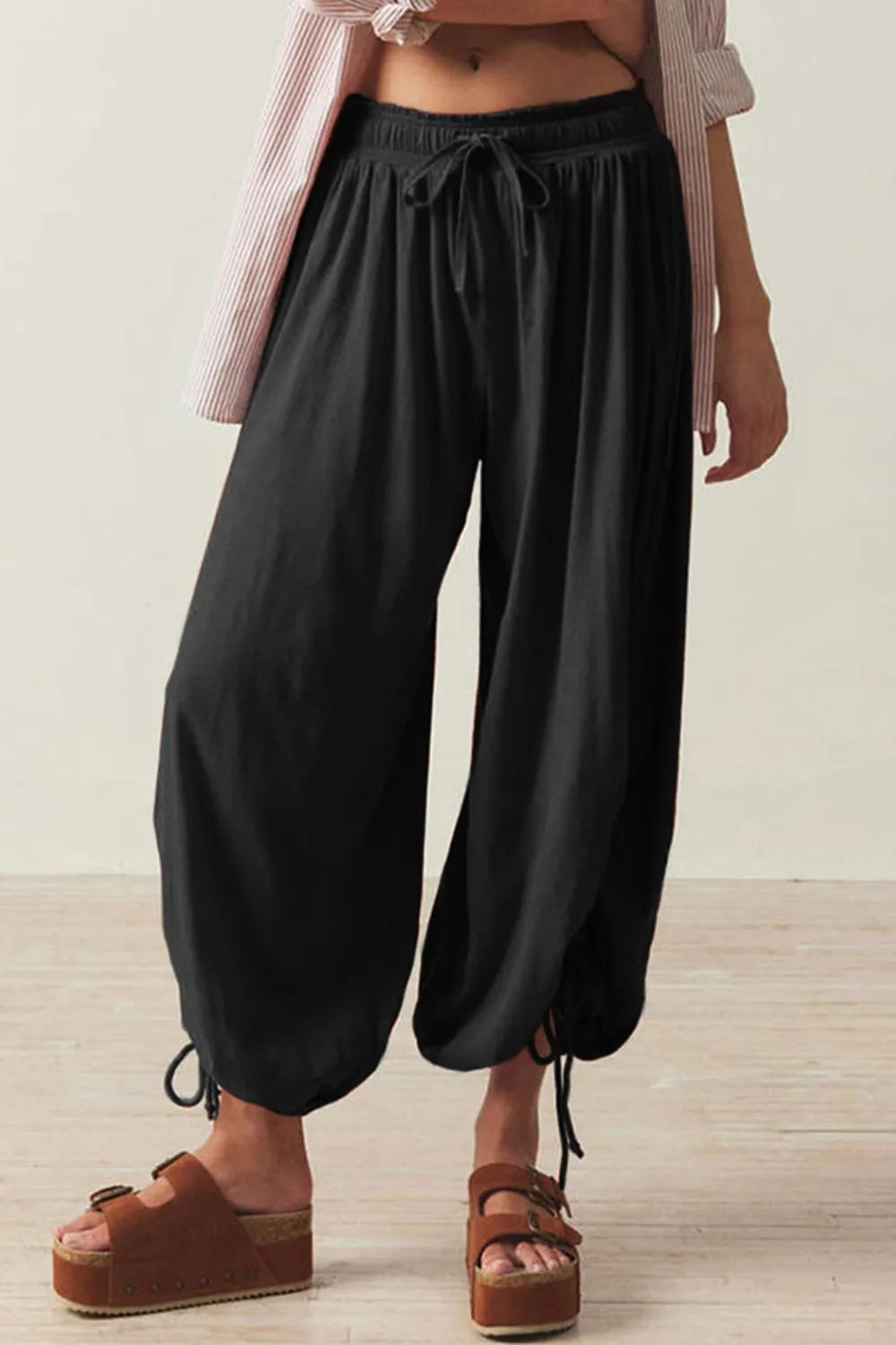 Drawstring Ruched Pants-Krush Kandy, Women's Online Fashion Boutique Located in Phoenix, Arizona (Scottsdale Area)