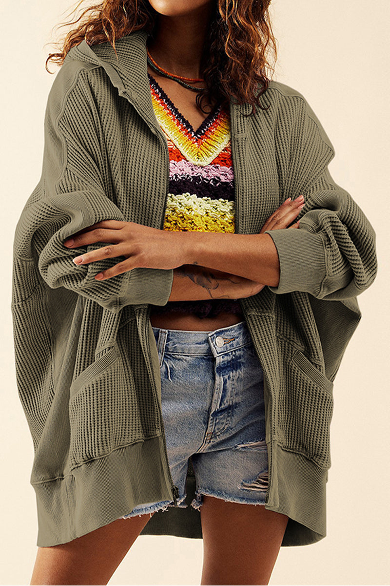 Zip-Up Long Sleeve Jacket-Jackets-Krush Kandy, Women's Online Fashion Boutique Located in Phoenix, Arizona (Scottsdale Area)