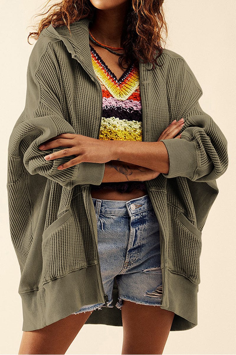 Zip-Up Long Sleeve Jacket-Jackets-Krush Kandy, Women's Online Fashion Boutique Located in Phoenix, Arizona (Scottsdale Area)