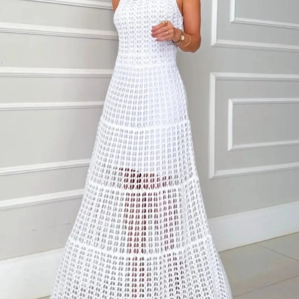 Hollowed-Out Sleeveless Maxi Dress-Dresses-Krush Kandy, Women's Online Fashion Boutique Located in Phoenix, Arizona (Scottsdale Area)