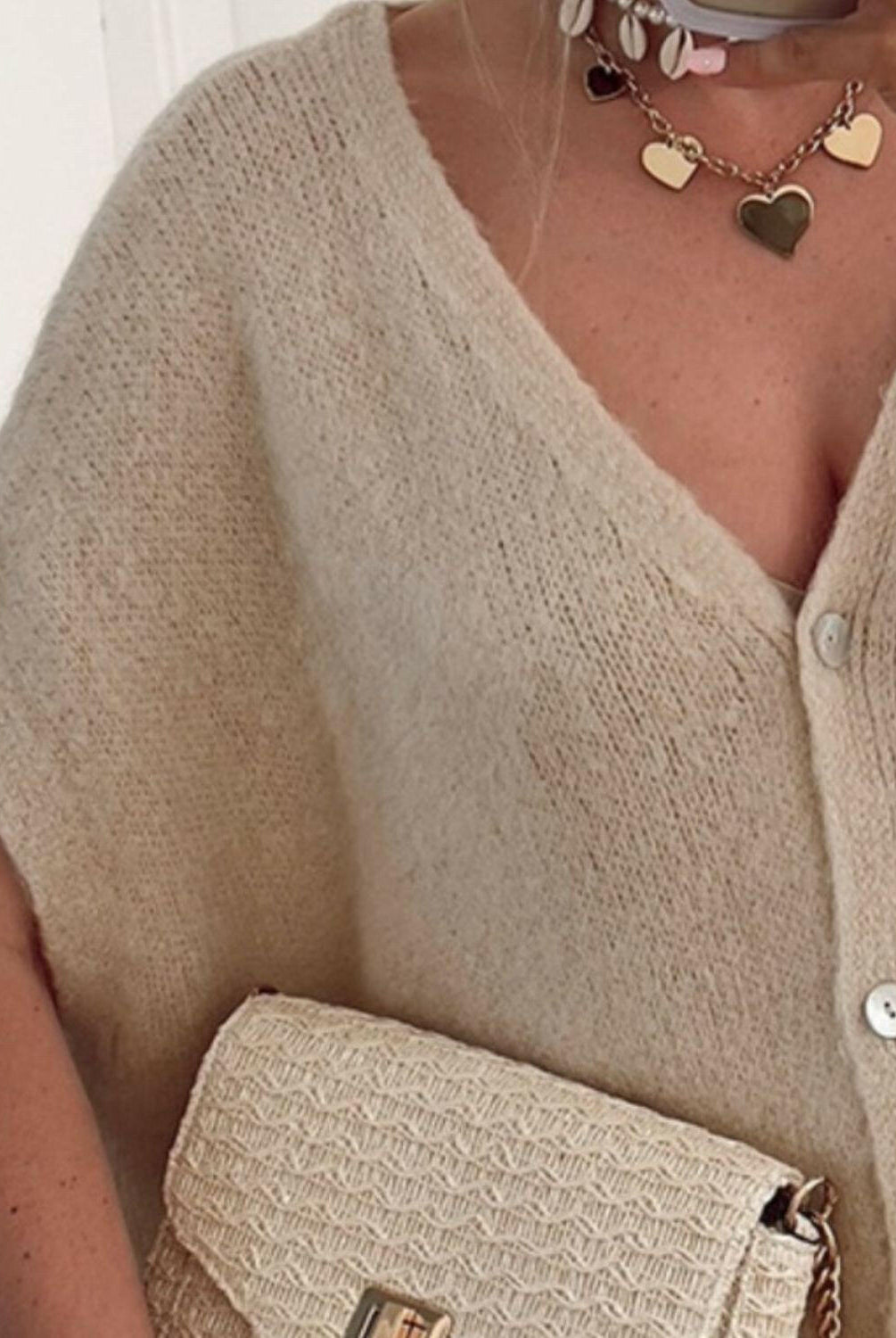 V-Neck Button Up Short Sleeve Cardigan-Tops-Krush Kandy, Women's Online Fashion Boutique Located in Phoenix, Arizona (Scottsdale Area)
