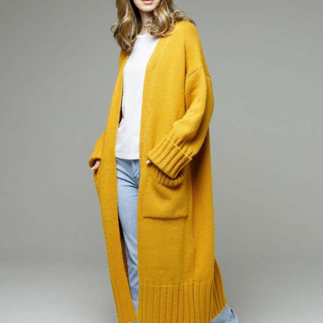 Pocketed Open Front Dropped Shoulder Cardigan-Krush Kandy, Women's Online Fashion Boutique Located in Phoenix, Arizona (Scottsdale Area)