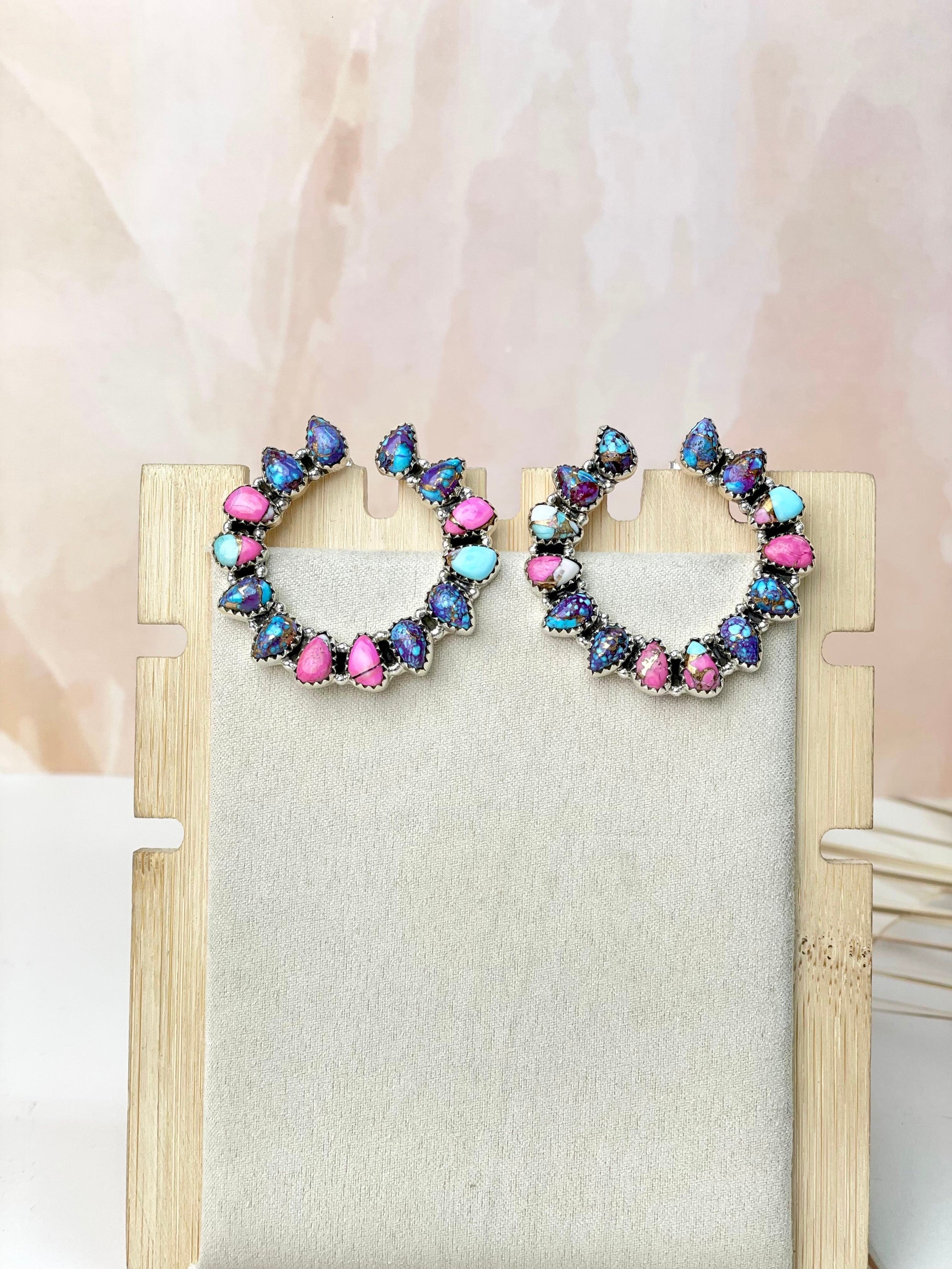 Multi Dahlia Cluster Earrings-Earrings-Krush Kandy, Women's Online Fashion Boutique Located in Phoenix, Arizona (Scottsdale Area)