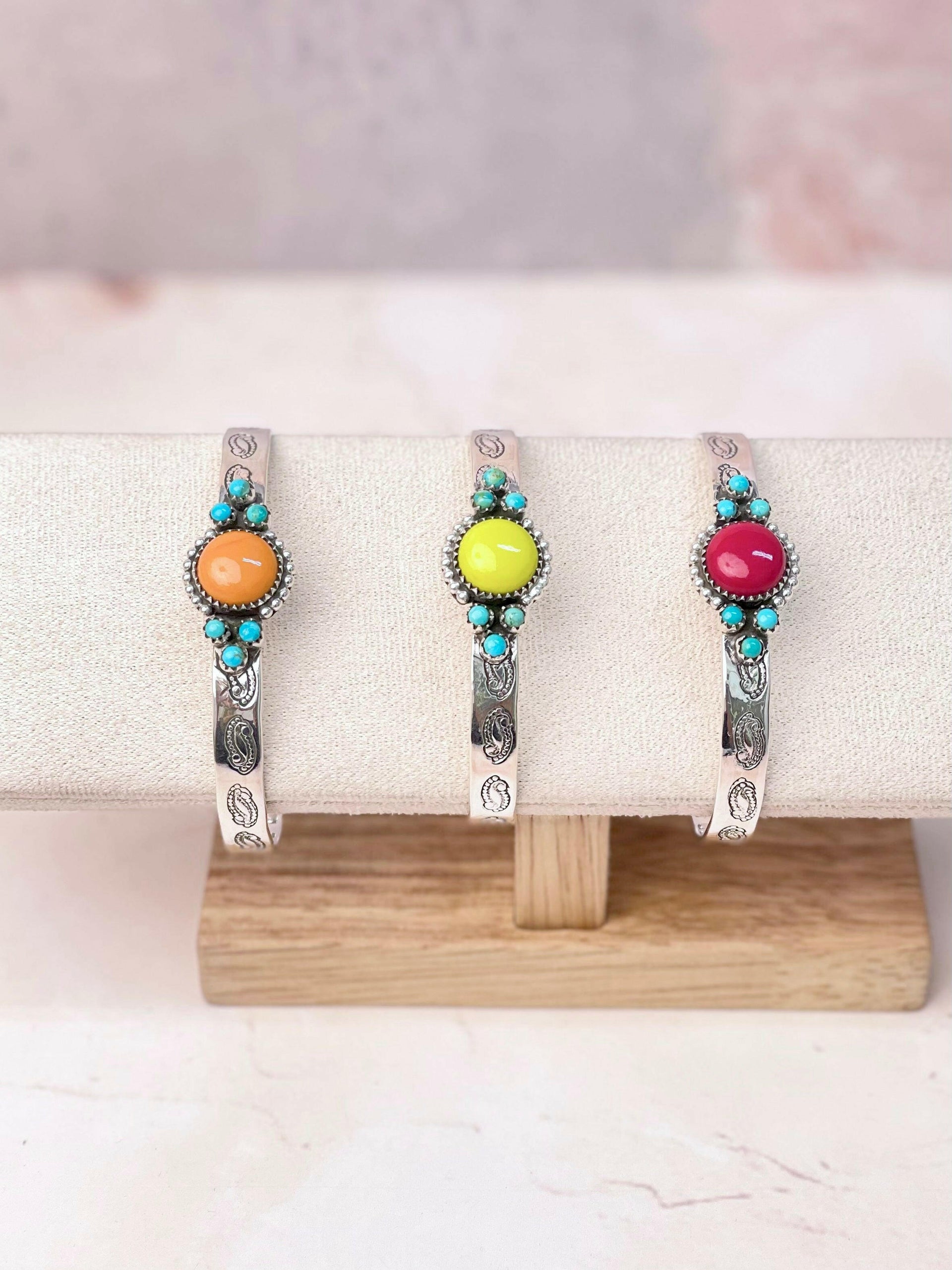 Rosarita Round Bar Turquoise Cuff-Bracelets-Krush Kandy, Women's Online Fashion Boutique Located in Phoenix, Arizona (Scottsdale Area)