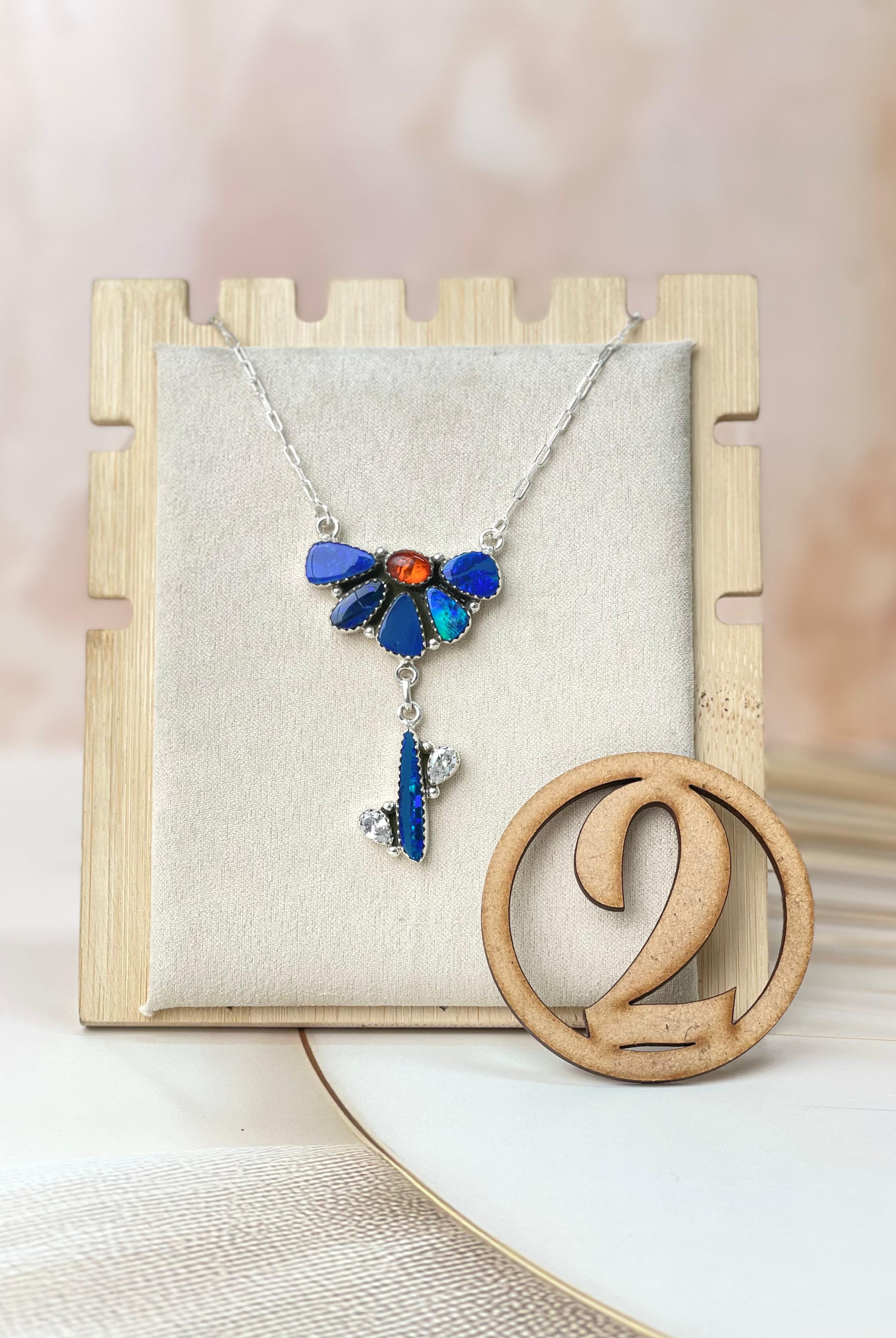 Australian Opal & Amber Necklace sno 53-Necklaces-Krush Kandy, Women's Online Fashion Boutique Located in Phoenix, Arizona (Scottsdale Area)