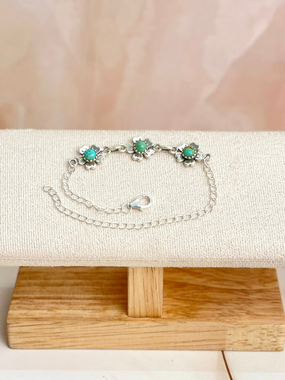 Delicate Silver & Turquoise Flower Bracelets-Bracelets-Krush Kandy, Women's Online Fashion Boutique Located in Phoenix, Arizona (Scottsdale Area)