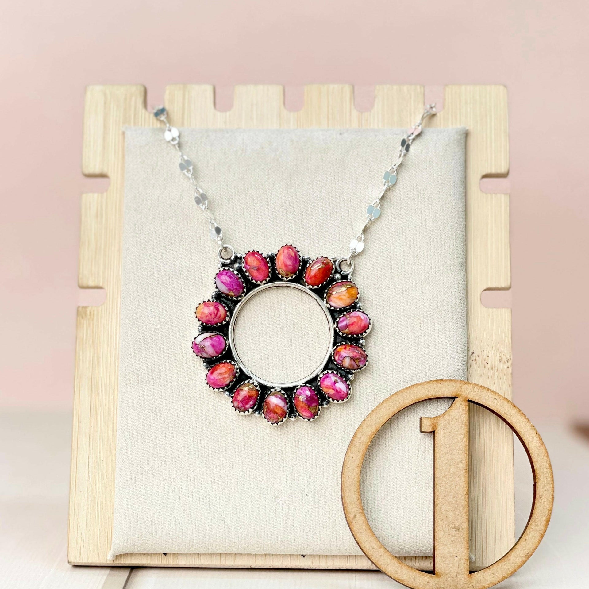 Canyon Dreams Halo Multistone Necklace-Necklaces-Krush Kandy, Women's Online Fashion Boutique Located in Phoenix, Arizona (Scottsdale Area)