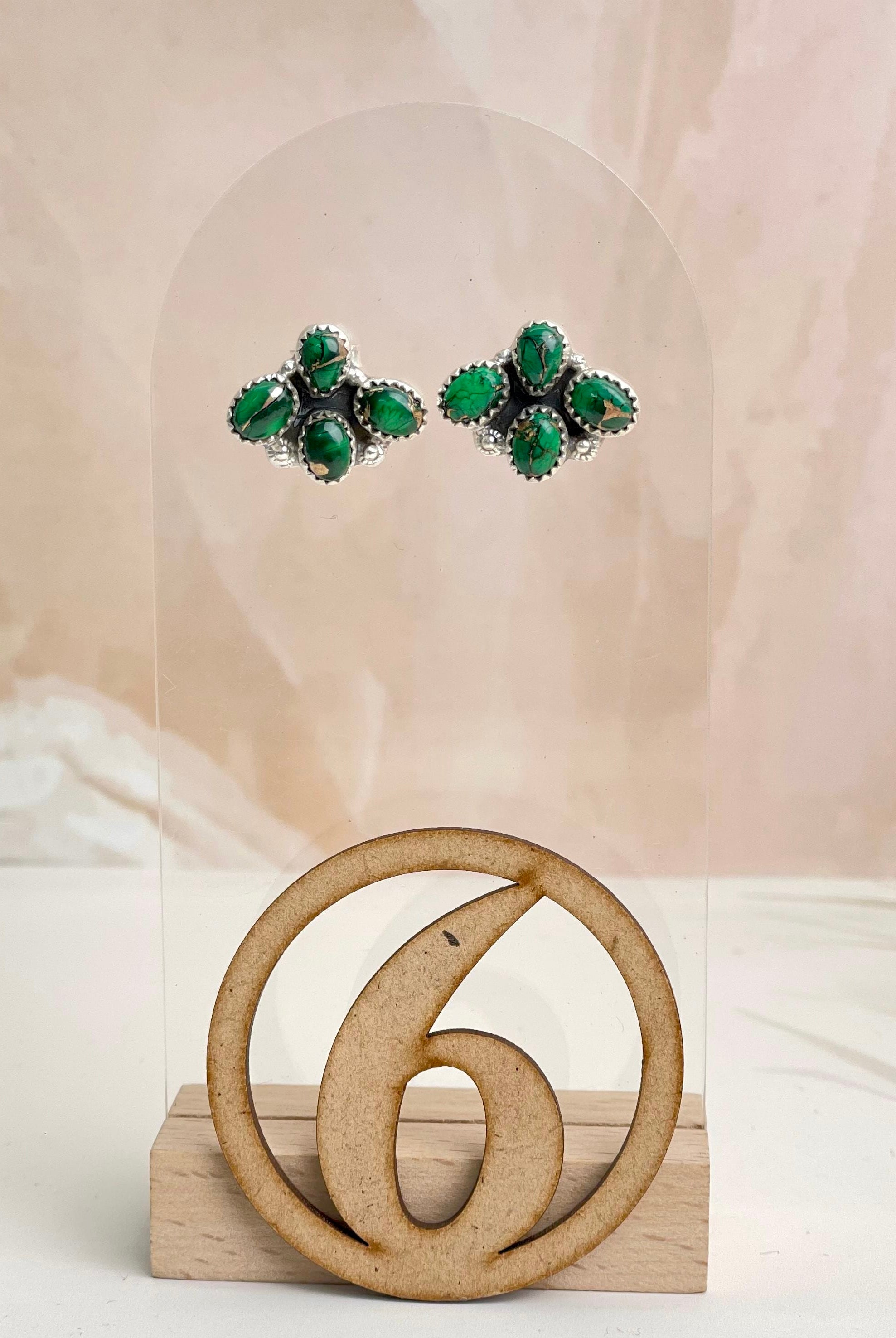 Irish Green Dahlia Studs sno 1-Earrings-Krush Kandy, Women's Online Fashion Boutique Located in Phoenix, Arizona (Scottsdale Area)