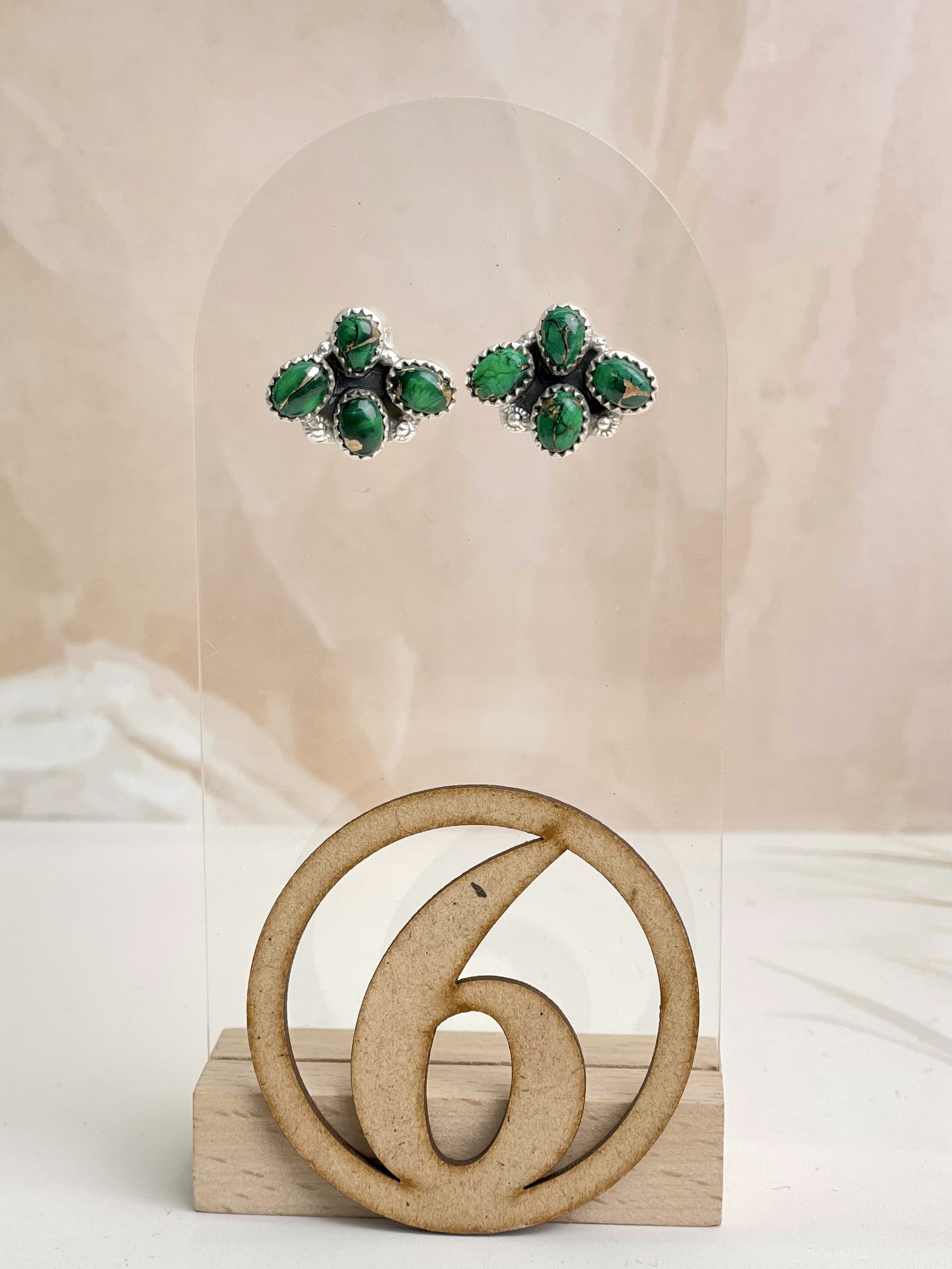 Irish Green Dahlia Studs sno 1-Earrings-Krush Kandy, Women's Online Fashion Boutique Located in Phoenix, Arizona (Scottsdale Area)