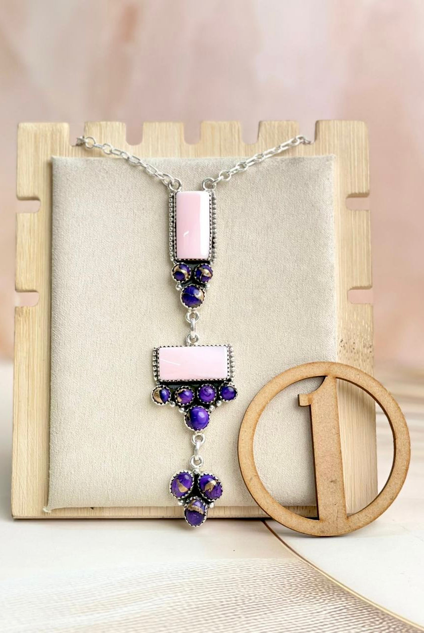 Pink Conch & Berry Dahlia Statement Necklace-Necklaces-Krush Kandy, Women's Online Fashion Boutique Located in Phoenix, Arizona (Scottsdale Area)