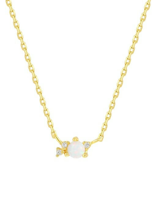 Opal & Crystal Geometric Dainty Necklace-Necklaces-Krush Kandy, Women's Online Fashion Boutique Located in Phoenix, Arizona (Scottsdale Area)